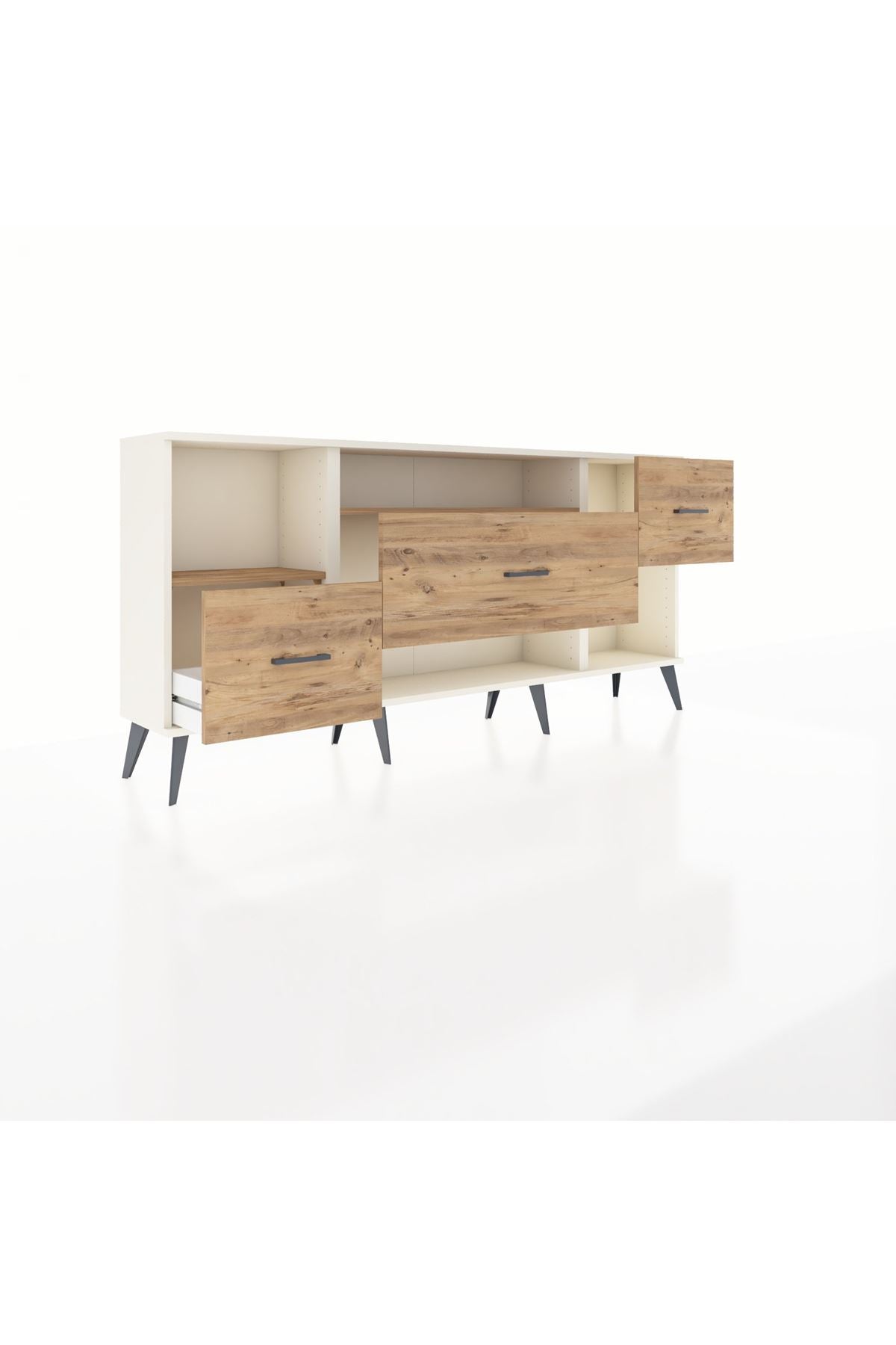 Arges Konsol 2 Raflı 3 Çekmeceli 176x30x83 - S148M019V03A