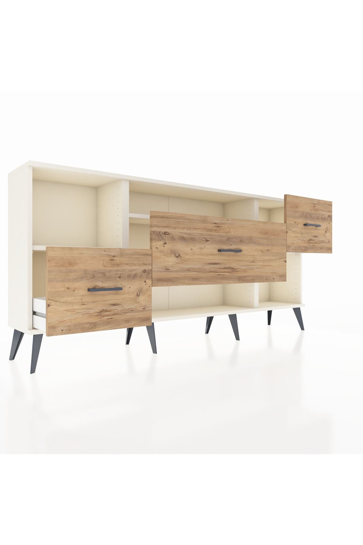 Arges Konsol 2 Raflı 3 Çekmeceli 176x30x83 - S148M019V06A