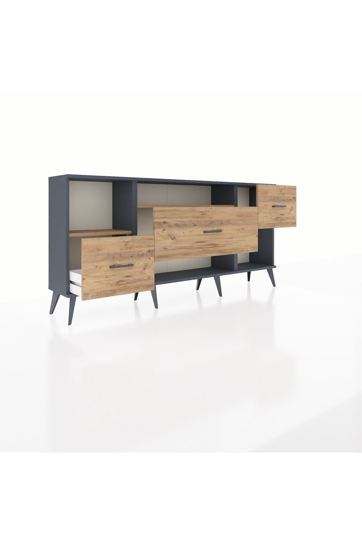 Arges Konsol 2 Raflı 3 Çekmeceli 176x30x83 - S148M019V12A
