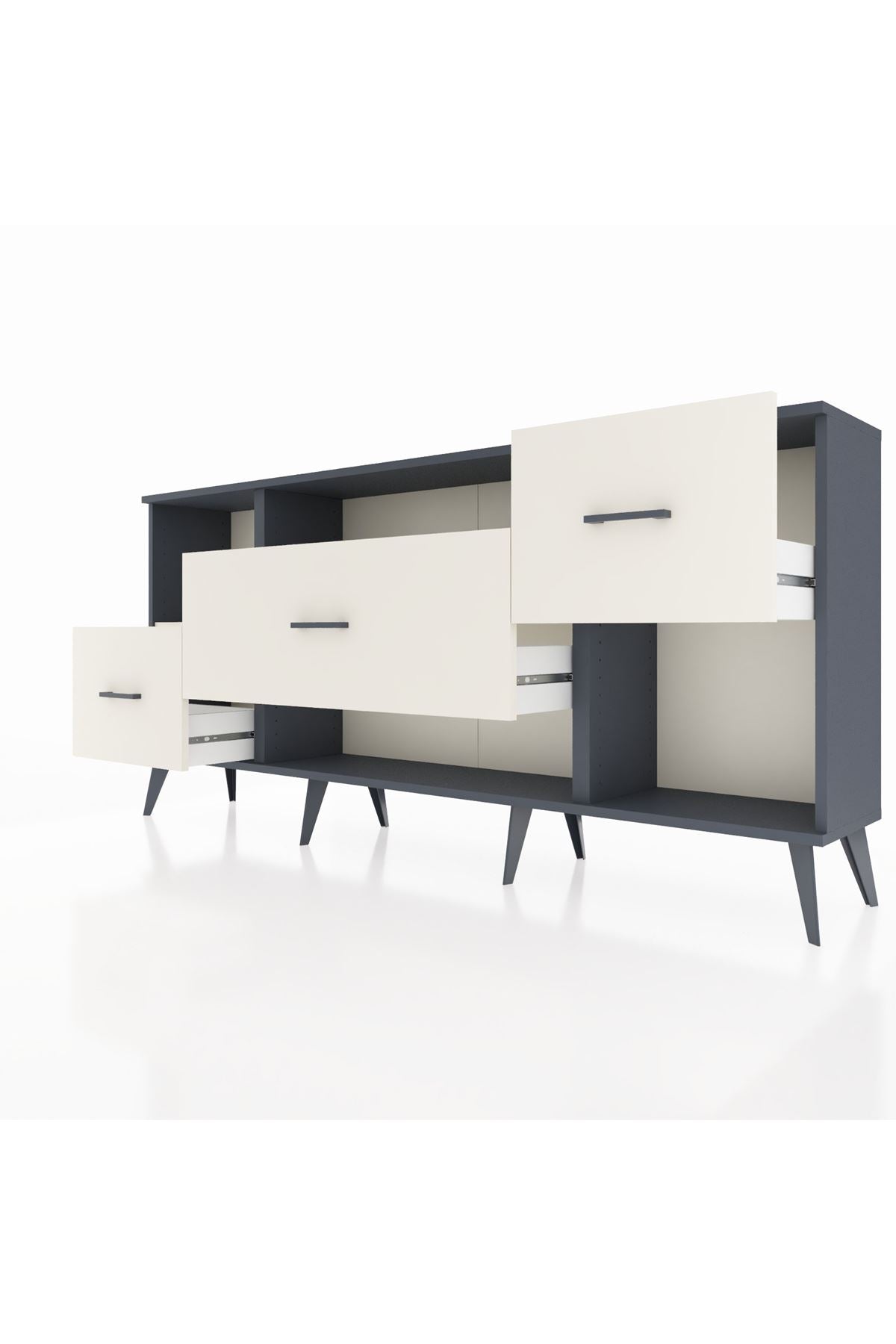 Arges Konsol 2 Raflı 3 Çekmeceli 176x30x83 - S148M019V13A