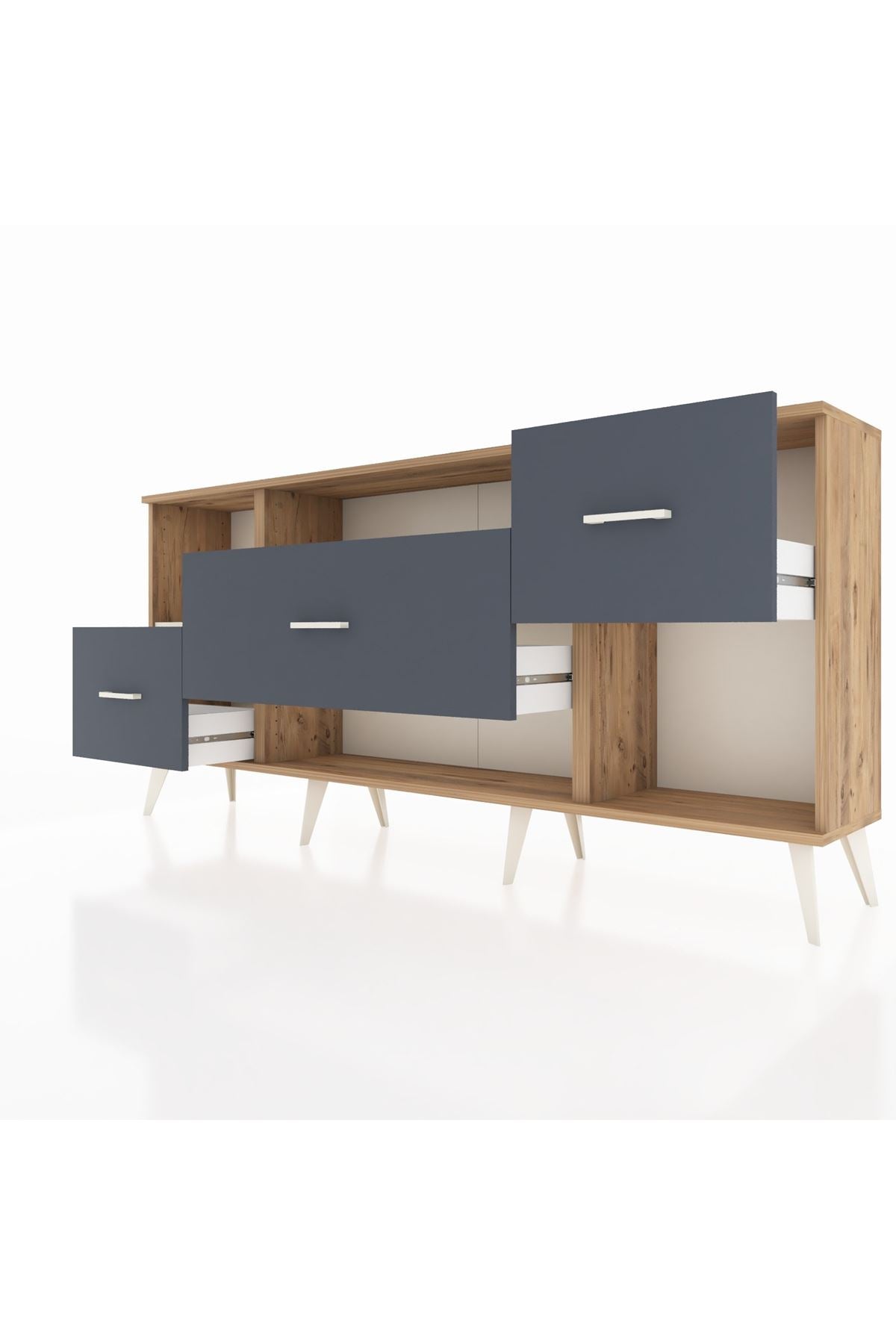 Arges Konsol 2 Raflı 3 Çekmeceli 176x30x83 - S148M019V23A