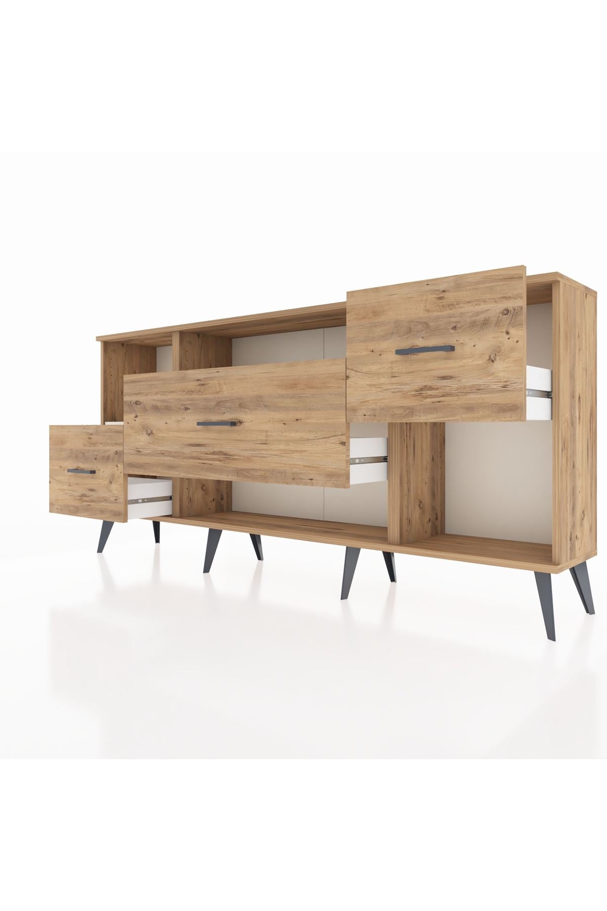 Arges Konsol 2 Raflı 3 Çekmeceli 176x30x83 - S148M019V24A