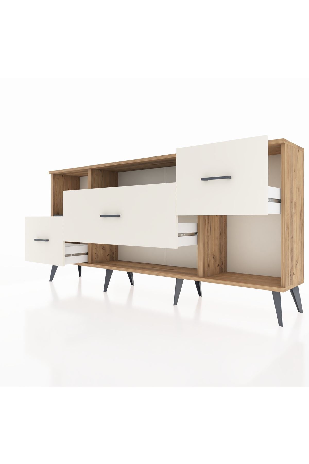 Arges Konsol 2 Raflı 3 Çekmeceli 176x30x83 - S148M019V25A