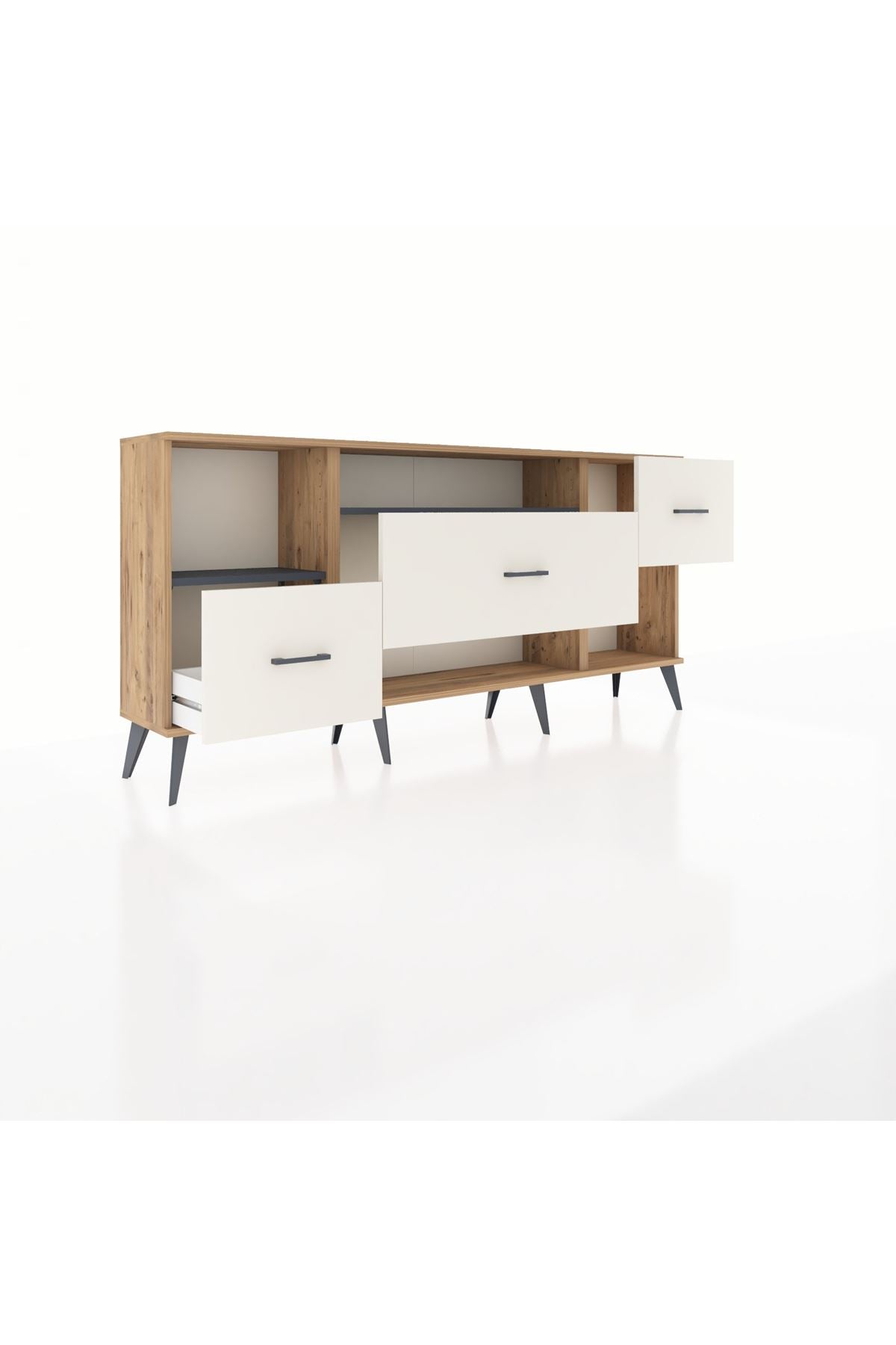 Arges Konsol 2 Raflı 3 Çekmeceli 176x30x83 - S148M019V25A