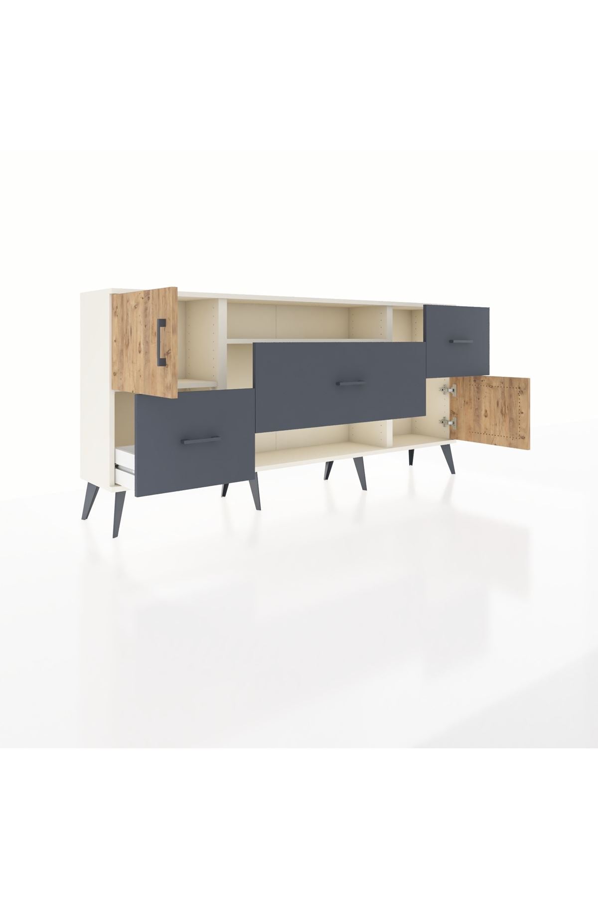 Arges Konsol 2 Raflı 3 Çekmeceli 2 Kapaklı 176x30x83 - S148M020V02A