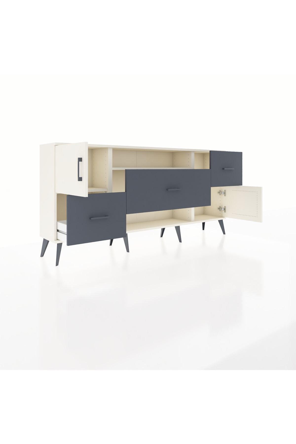 Arges Konsol 2 Raflı 3 Çekmeceli 2 Kapaklı 176x30x83 - S148M020V05A