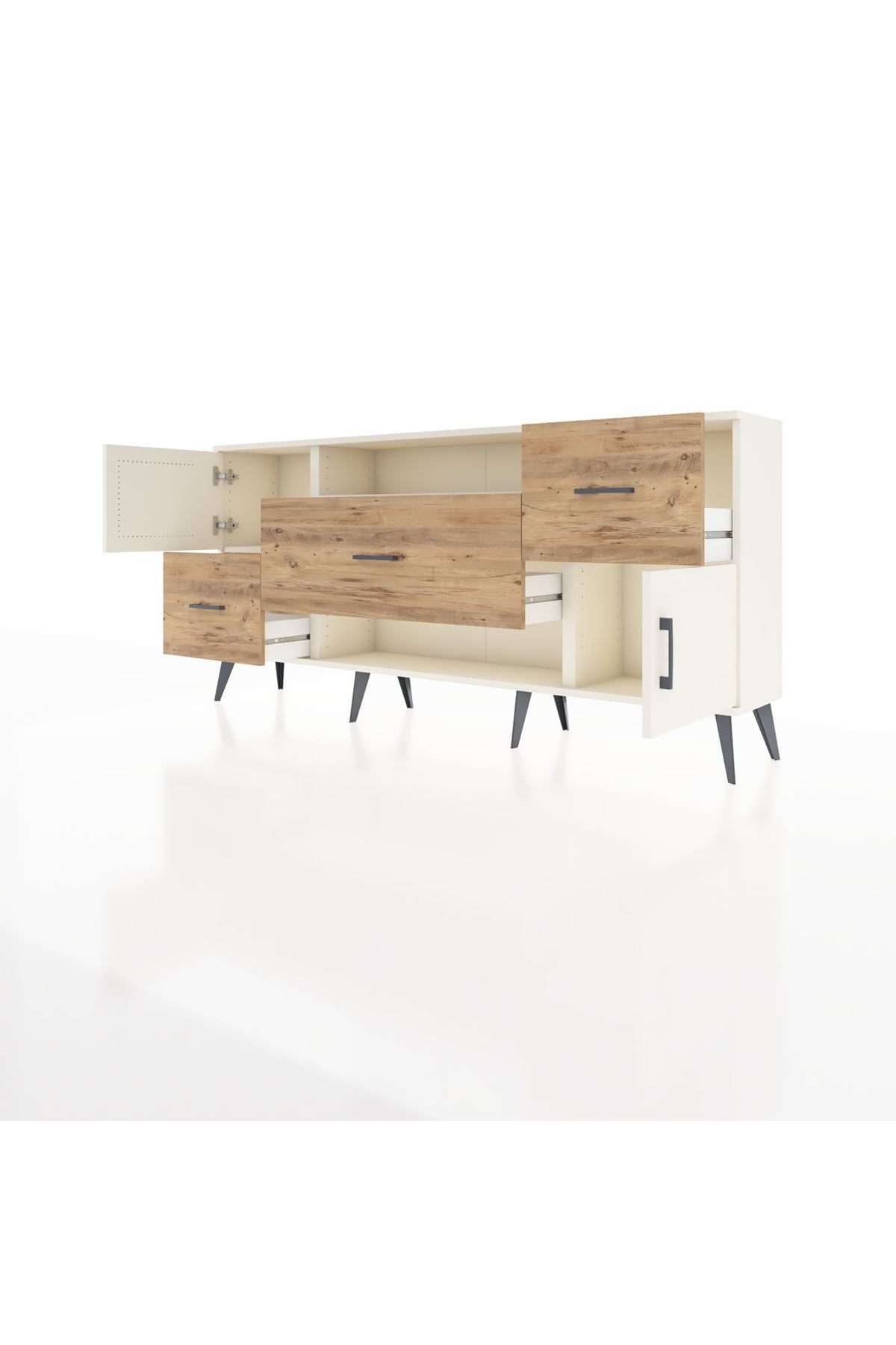 Arges Konsol 2 Raflı 3 Çekmeceli 2 Kapaklı 176x30x83 - S148M020V06A