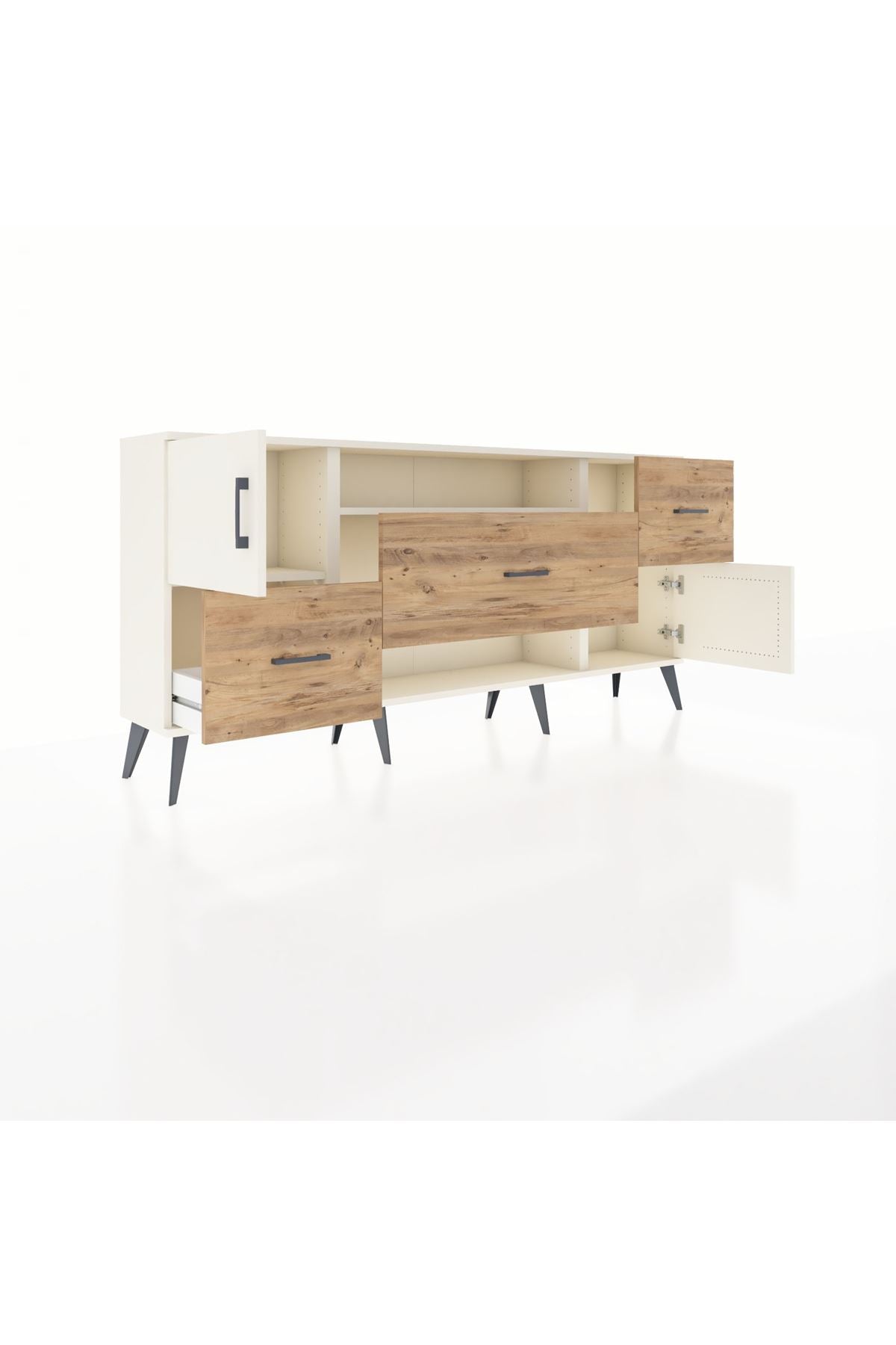 Arges Konsol 2 Raflı 3 Çekmeceli 2 Kapaklı 176x30x83 - S148M020V06A