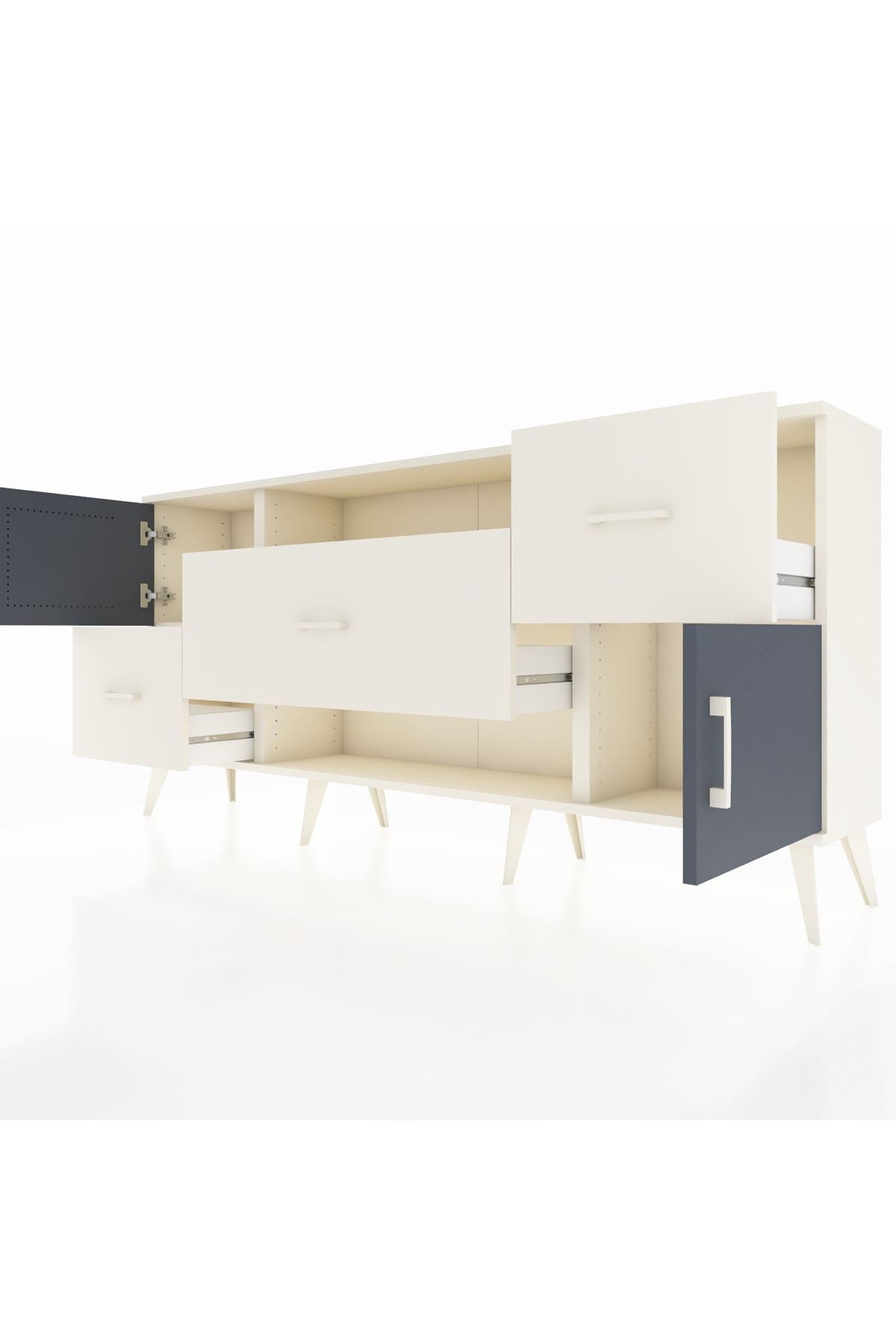 Arges Konsol 2 Raflı 3 Çekmeceli 2 Kapaklı 176x30x83 - S148M020V07A