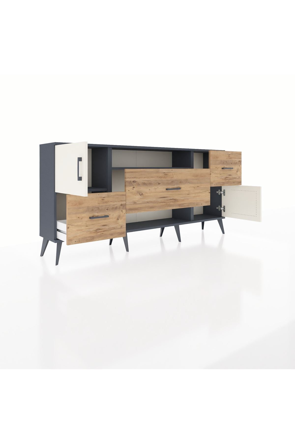 Arges Konsol 2 Raflı 3 Çekmeceli 2 Kapaklı 176x30x83 - S148M020V15A