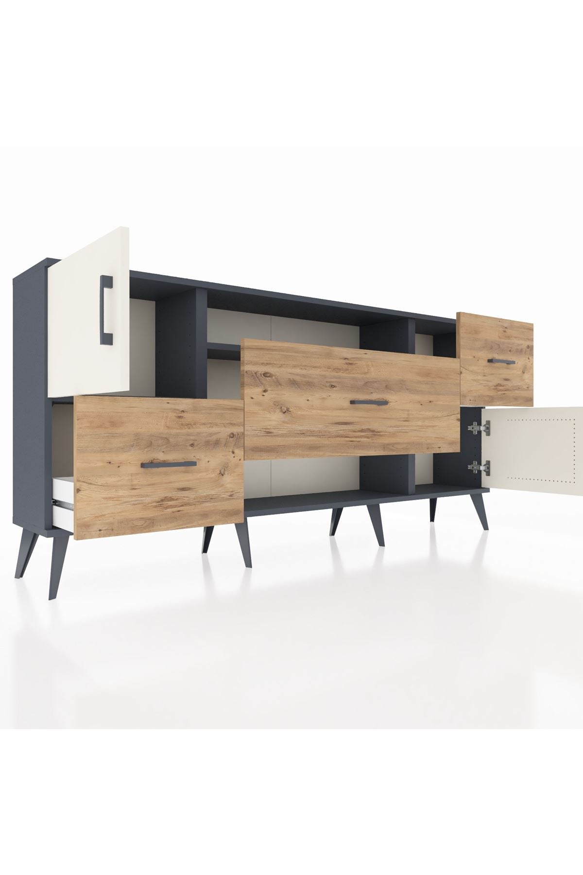 Arges Konsol 2 Raflı 3 Çekmeceli 2 Kapaklı 176x30x83 - S148M020V15A