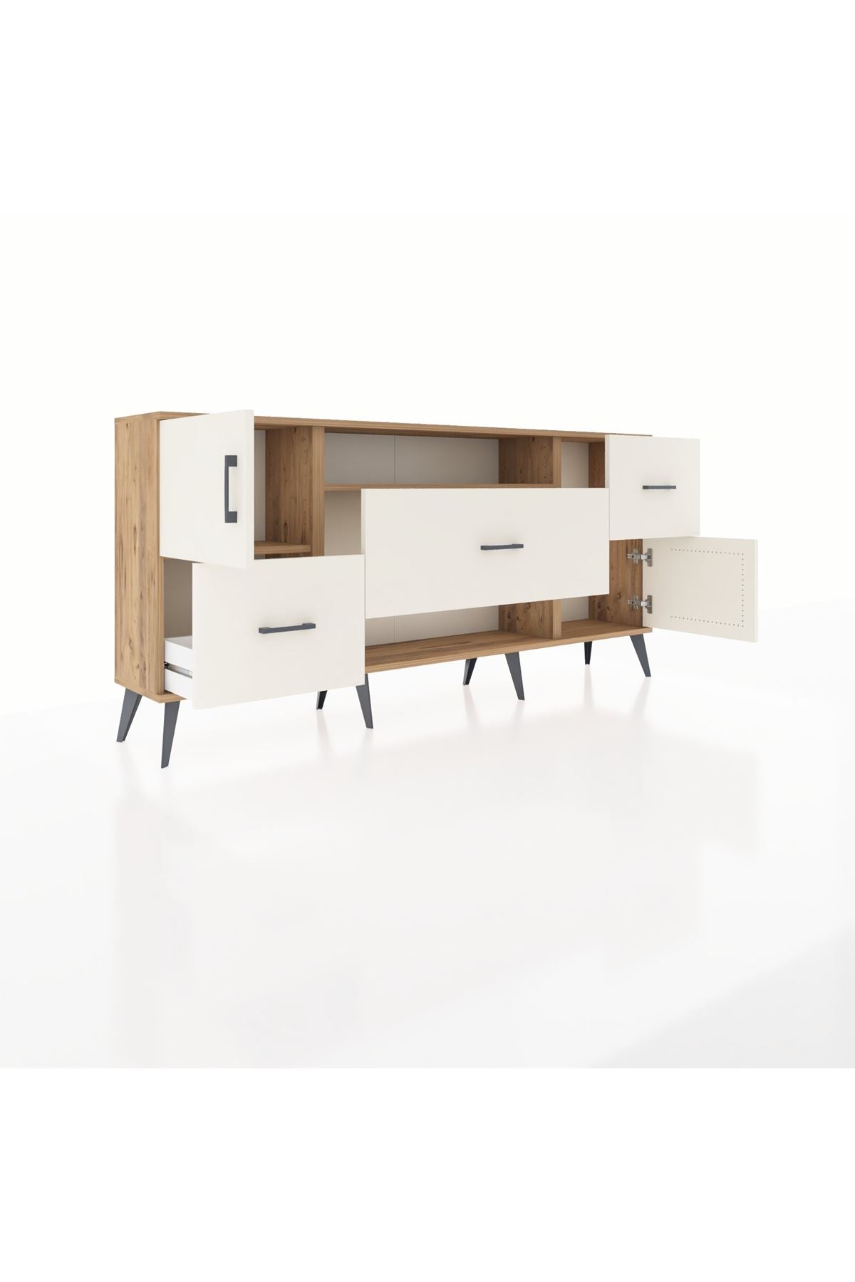 Arges Konsol 2 Raflı 3 Çekmeceli 2 Kapaklı 176x30x83 - S148M020V22A