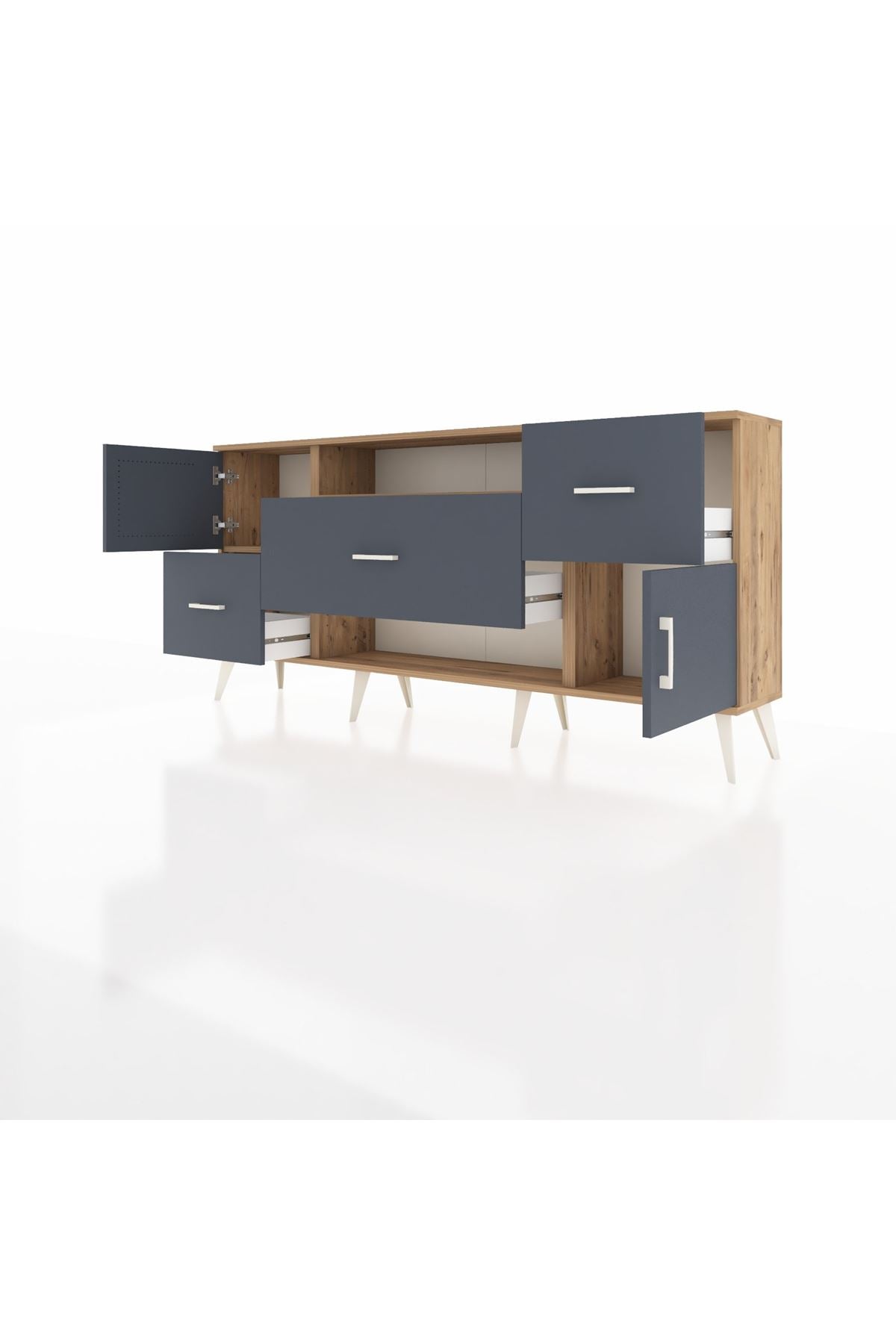 Arges Konsol 2 Raflı 3 Çekmeceli 2 Kapaklı 176x30x83 - S148M020V26A