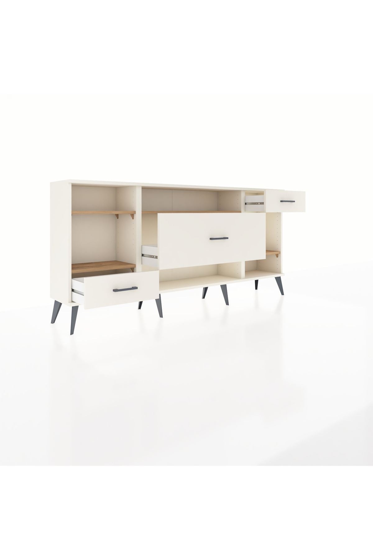 Arges Konsol 4 Raflı 3 Çekmeceli 176x30x83 - S148M021V01A