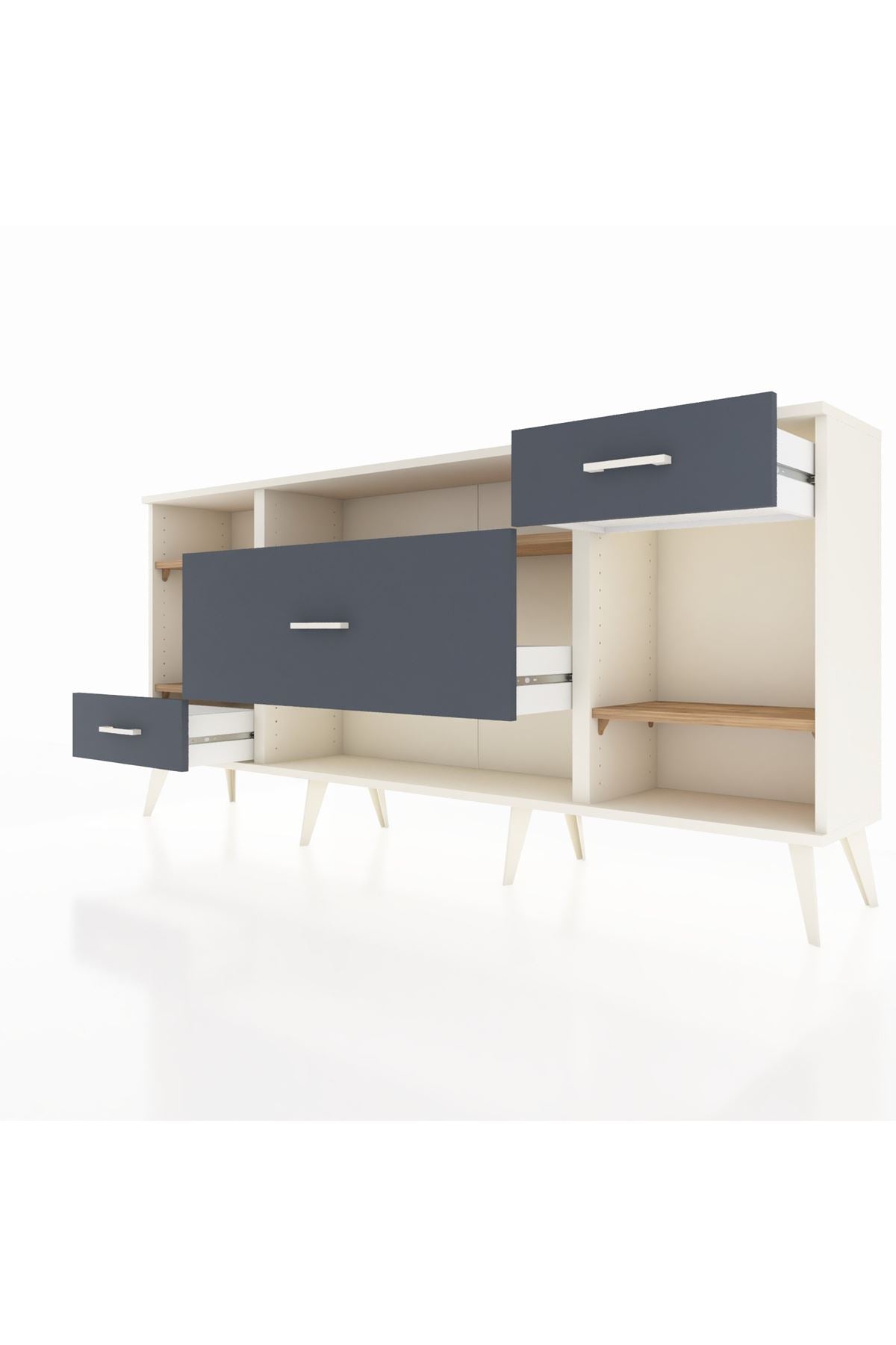 Arges Konsol 4 Raflı 3 Çekmeceli 176x30x83 - S148M021V02A
