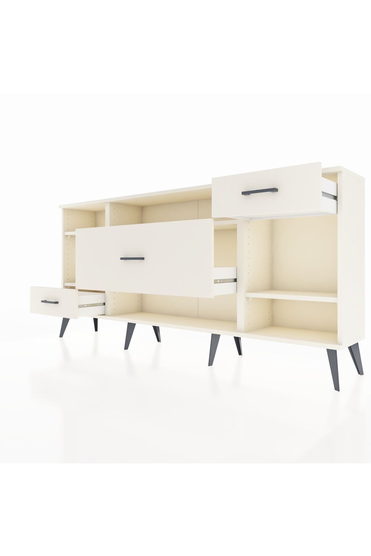 Arges Konsol 4 Raflı 3 Çekmeceli 176x30x83 - S148M021V04A