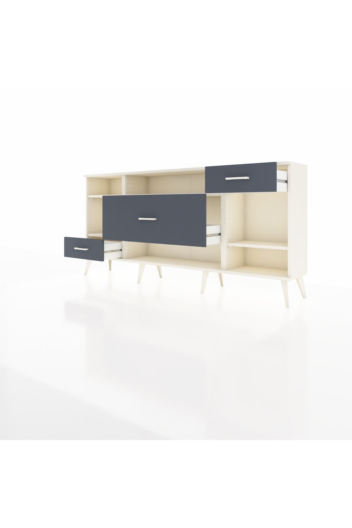 Arges Konsol 4 Raflı 3 Çekmeceli 176x30x83 - S148M021V05A