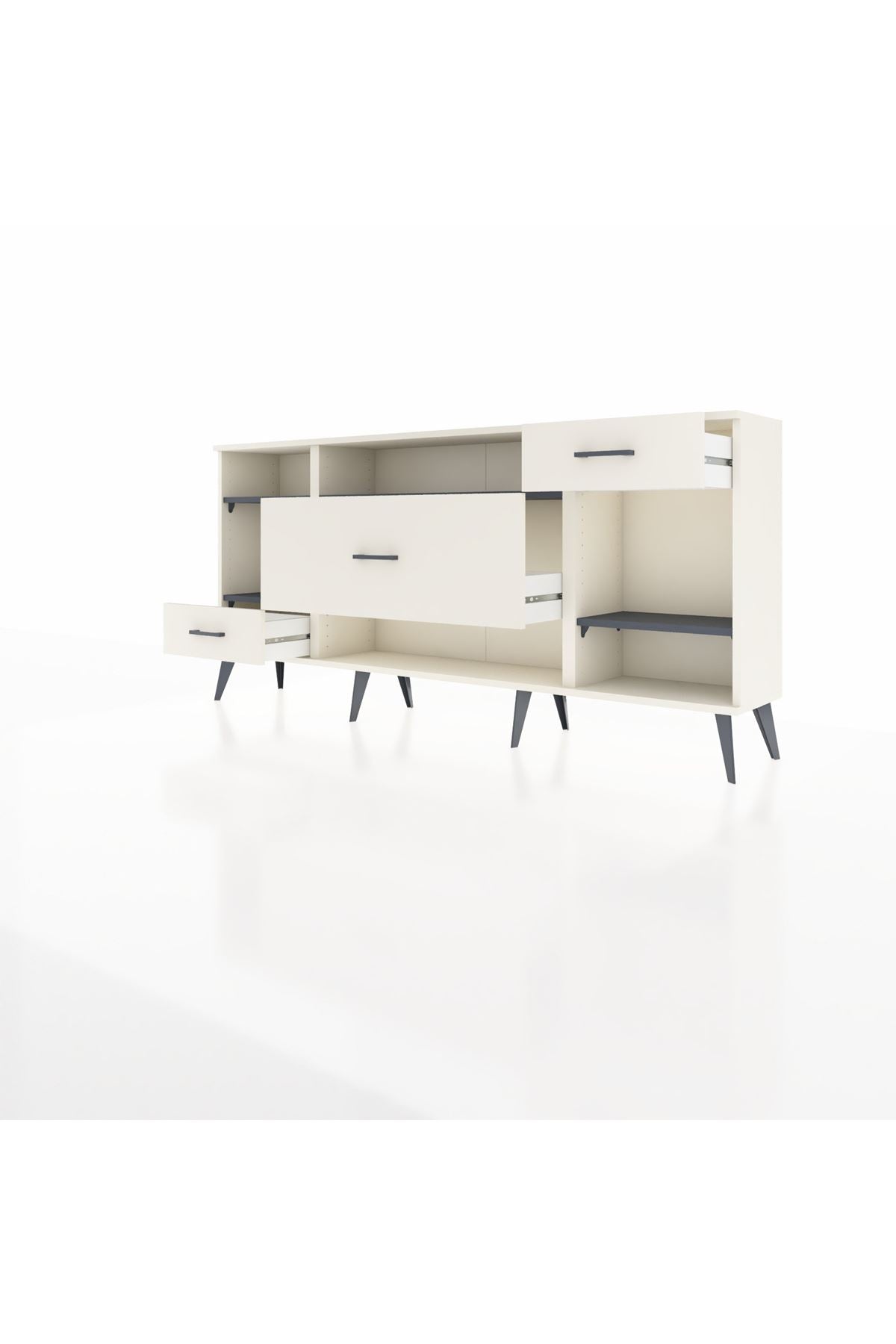 Arges Konsol 4 Raflı 3 Çekmeceli 176x30x83 - S148M021V07A