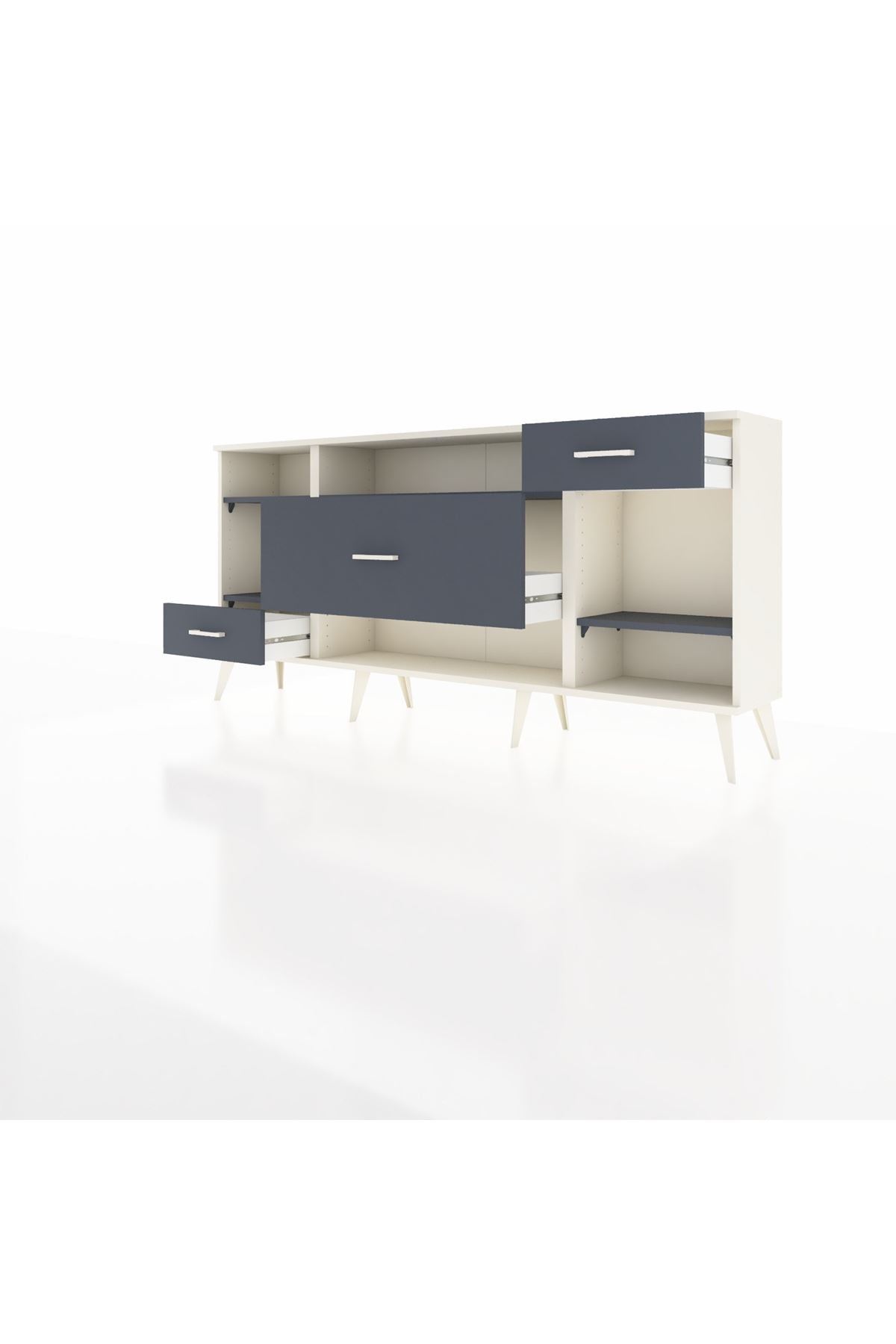 Arges Konsol 4 Raflı 3 Çekmeceli 176x30x83 - S148M021V08A