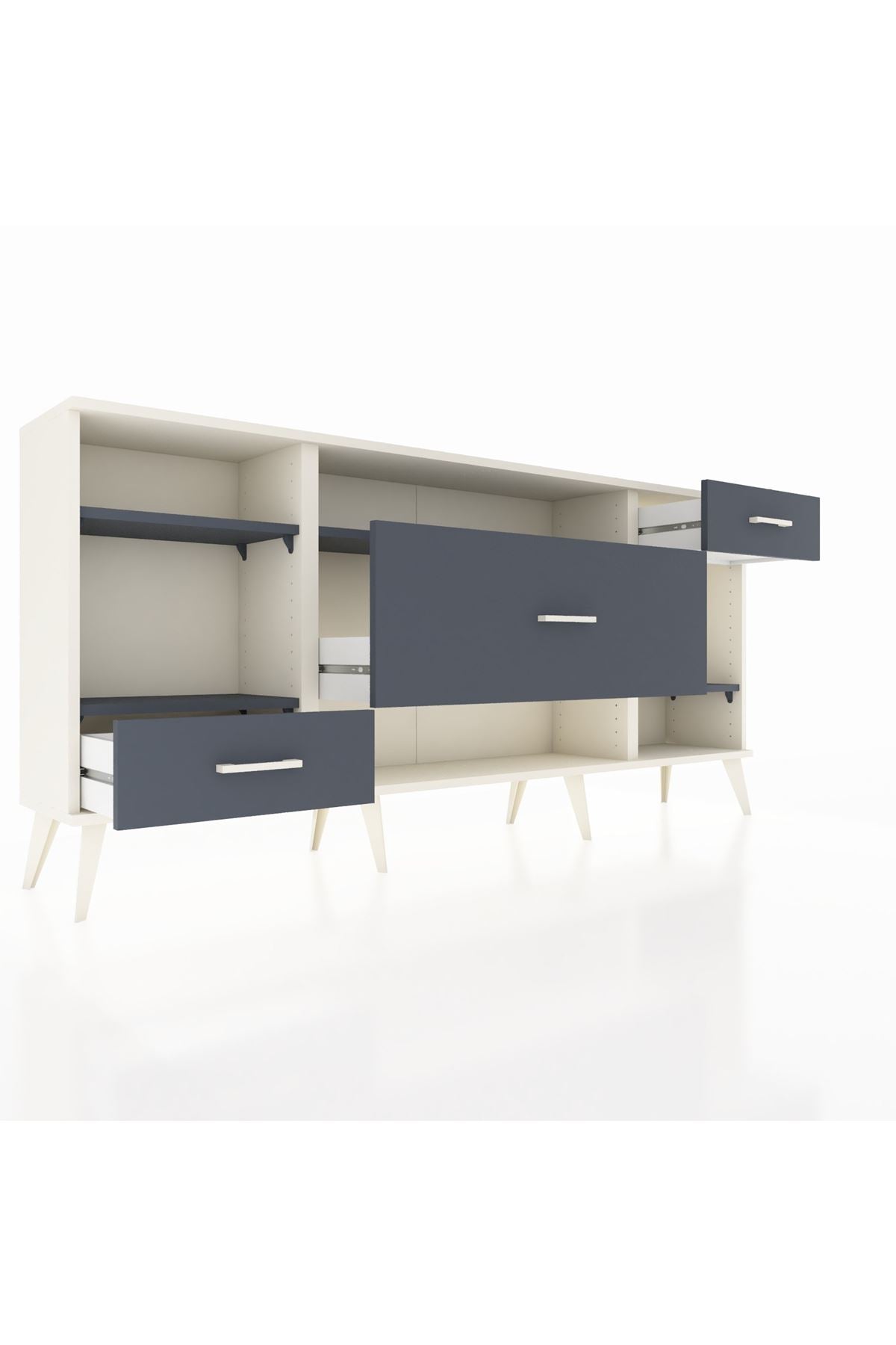 Arges Konsol 4 Raflı 3 Çekmeceli 176x30x83 - S148M021V08A
