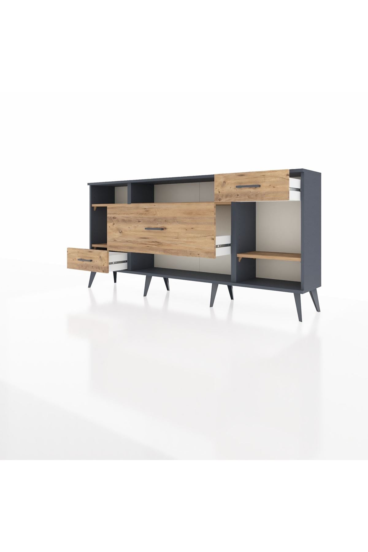Arges Konsol 4 Raflı 3 Çekmeceli 176x30x83 - S148M021V12A