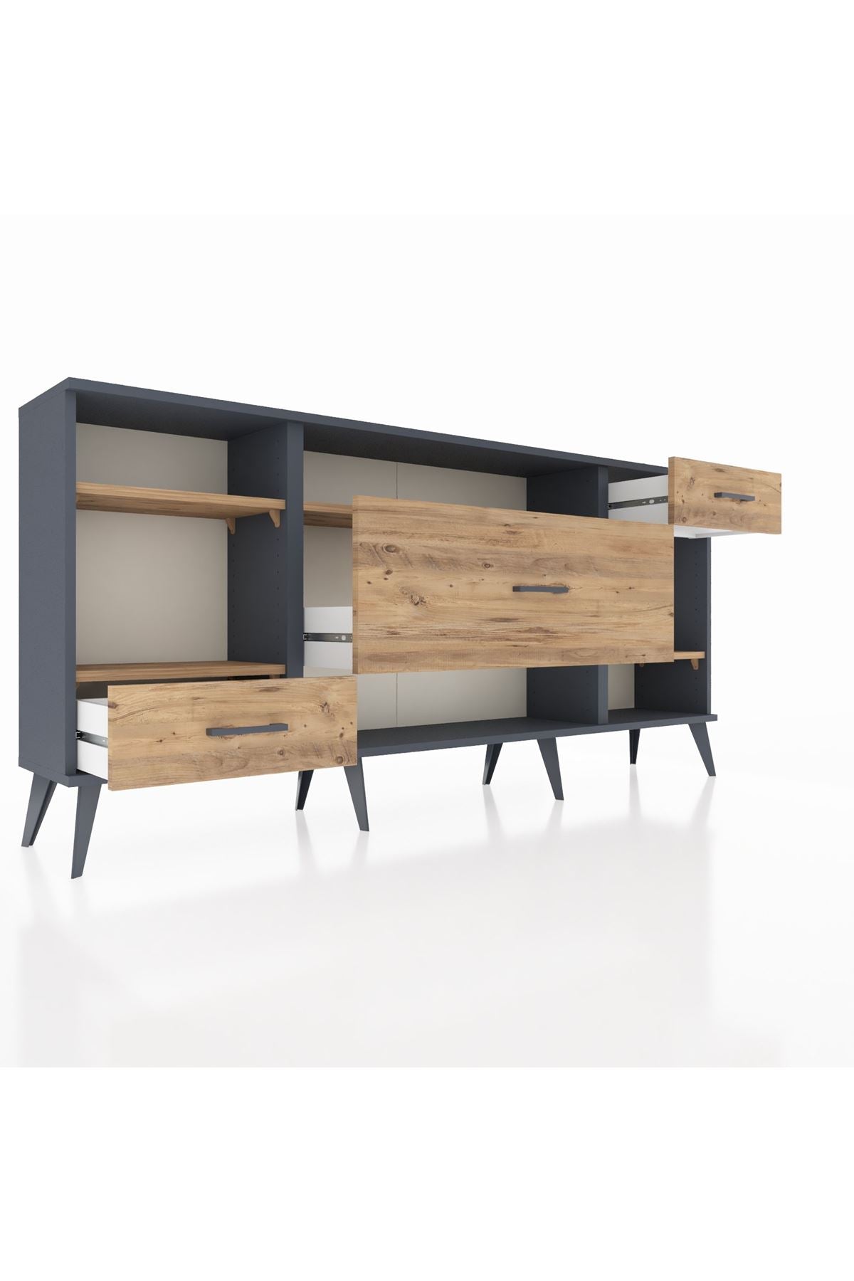 Arges Konsol 4 Raflı 3 Çekmeceli 176x30x83 - S148M021V12A