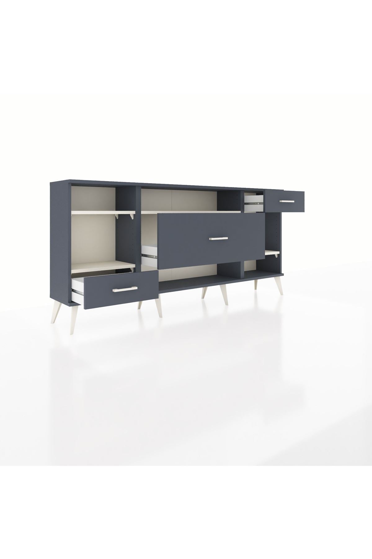 Arges Konsol 4 Raflı 3 Çekmeceli 176x30x83 - S148M021V14A