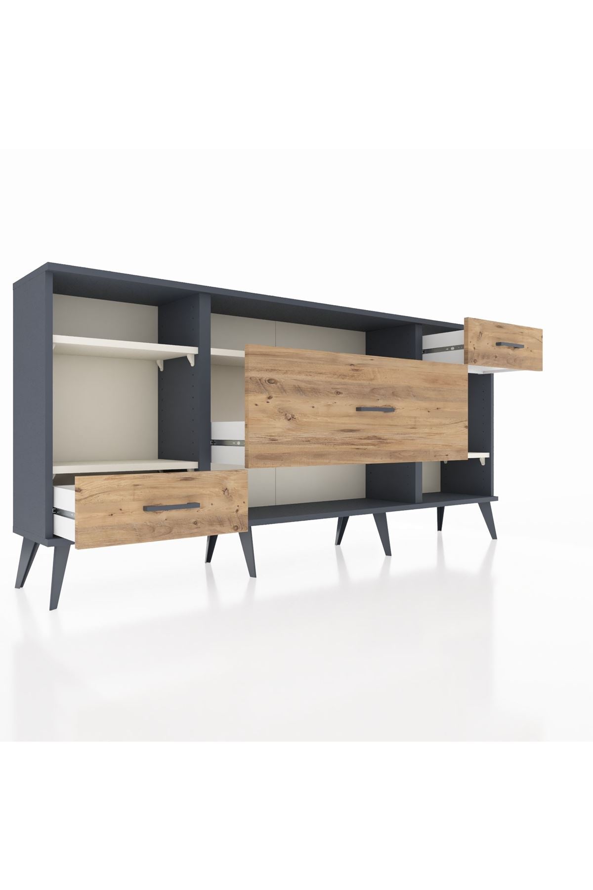 Arges Konsol 4 Raflı 3 Çekmeceli 176x30x83 - S148M021V15A