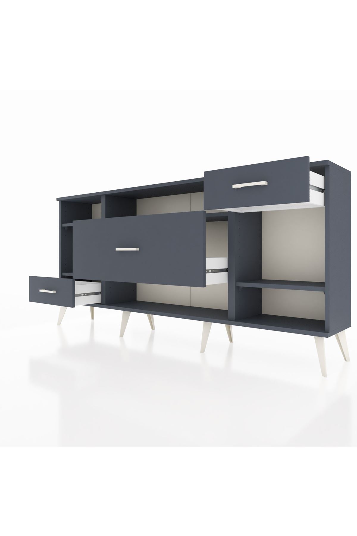 Arges Konsol 4 Raflı 3 Çekmeceli 176x30x83 - S148M021V17A