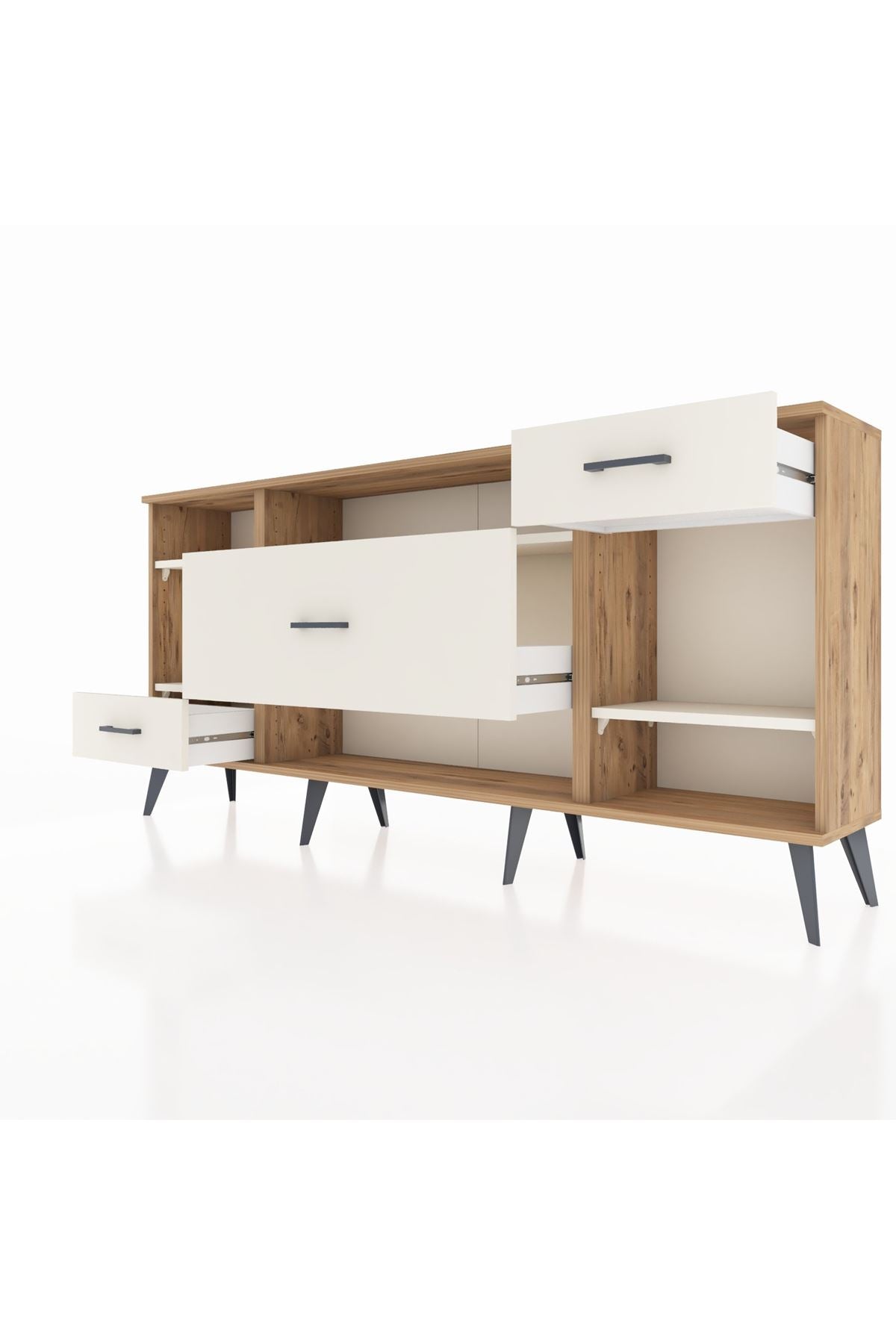 Arges Konsol 4 Raflı 3 Çekmeceli 176x30x83 - S148M021V22A
