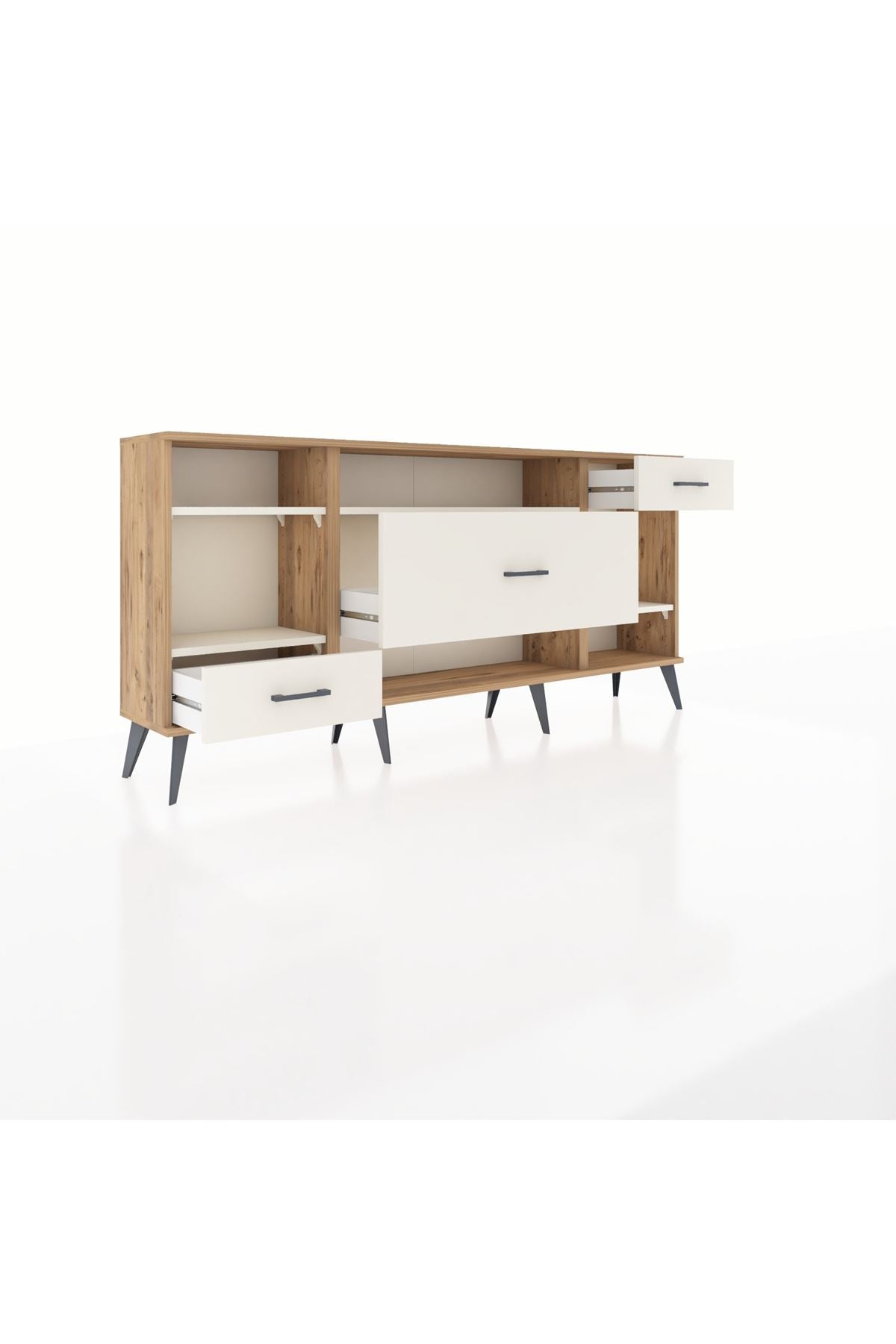 Arges Konsol 4 Raflı 3 Çekmeceli 176x30x83 - S148M021V22A