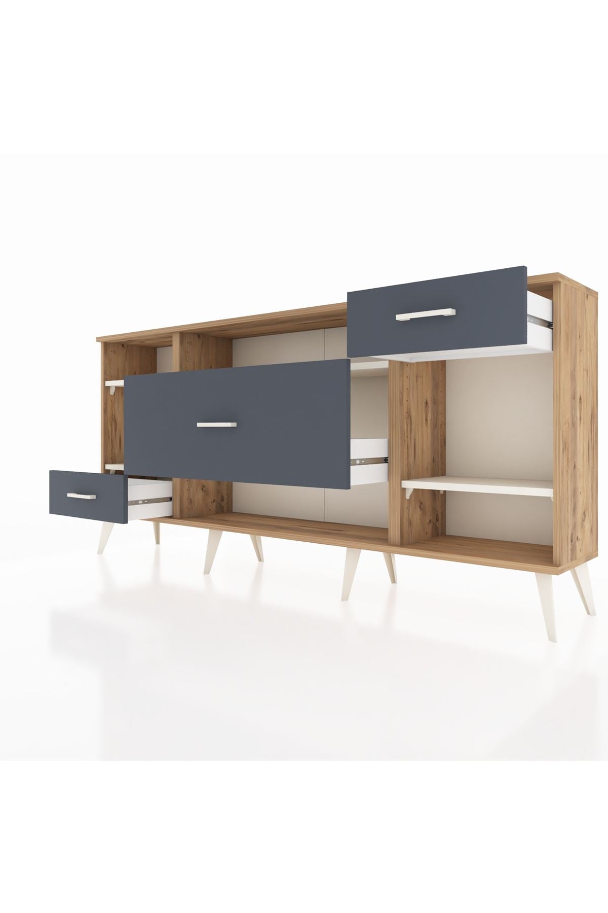 Arges Konsol 4 Raflı 3 Çekmeceli 176x30x83 - S148M021V23A