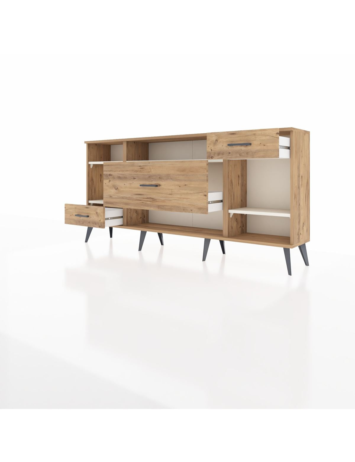 Arges Konsol 4 Raflı 3 Çekmeceli 176x30x83 - S148M021V24A