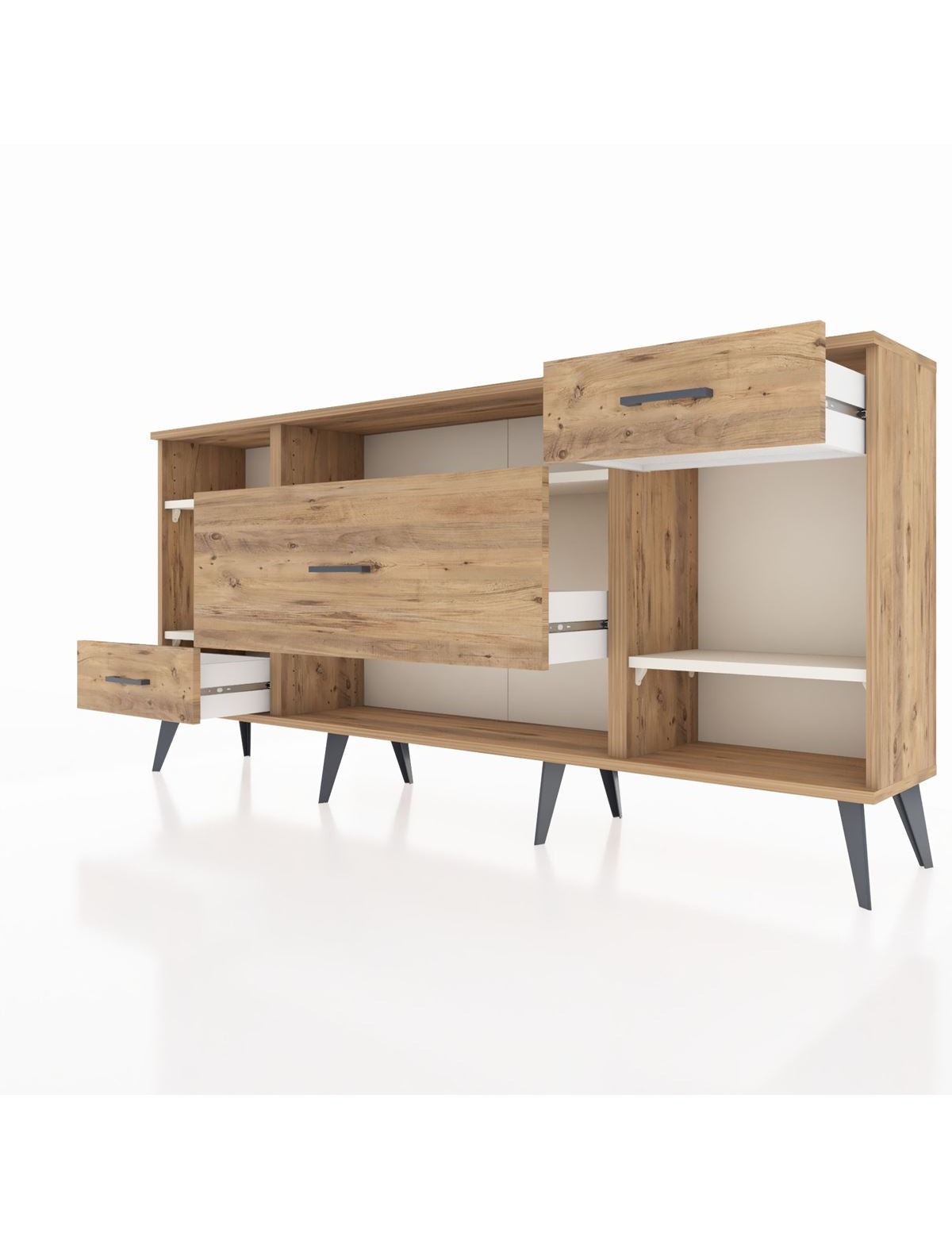 Arges Konsol 4 Raflı 3 Çekmeceli 176x30x83 - S148M021V24A