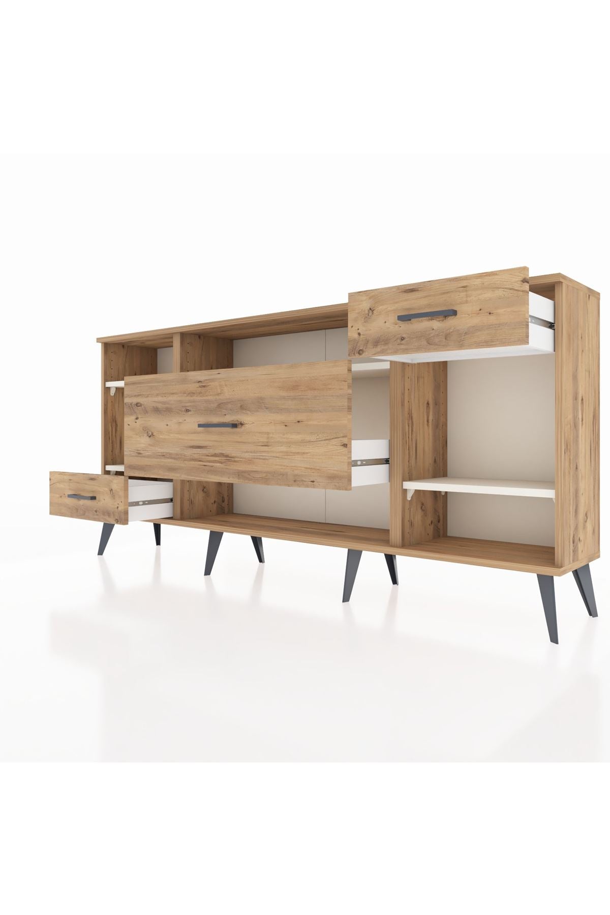 Arges Konsol 4 Raflı 3 Çekmeceli 176x30x83 - S148M021V24A