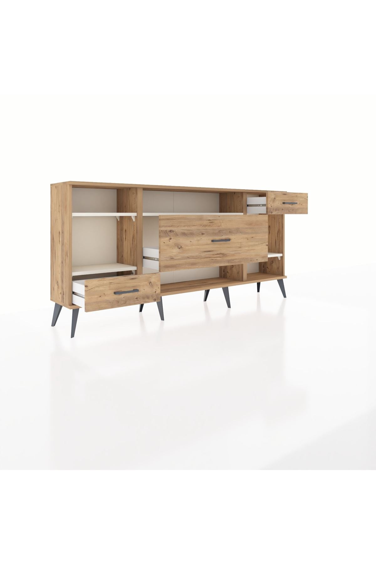 Arges Konsol 4 Raflı 3 Çekmeceli 176x30x83 - S148M021V24A