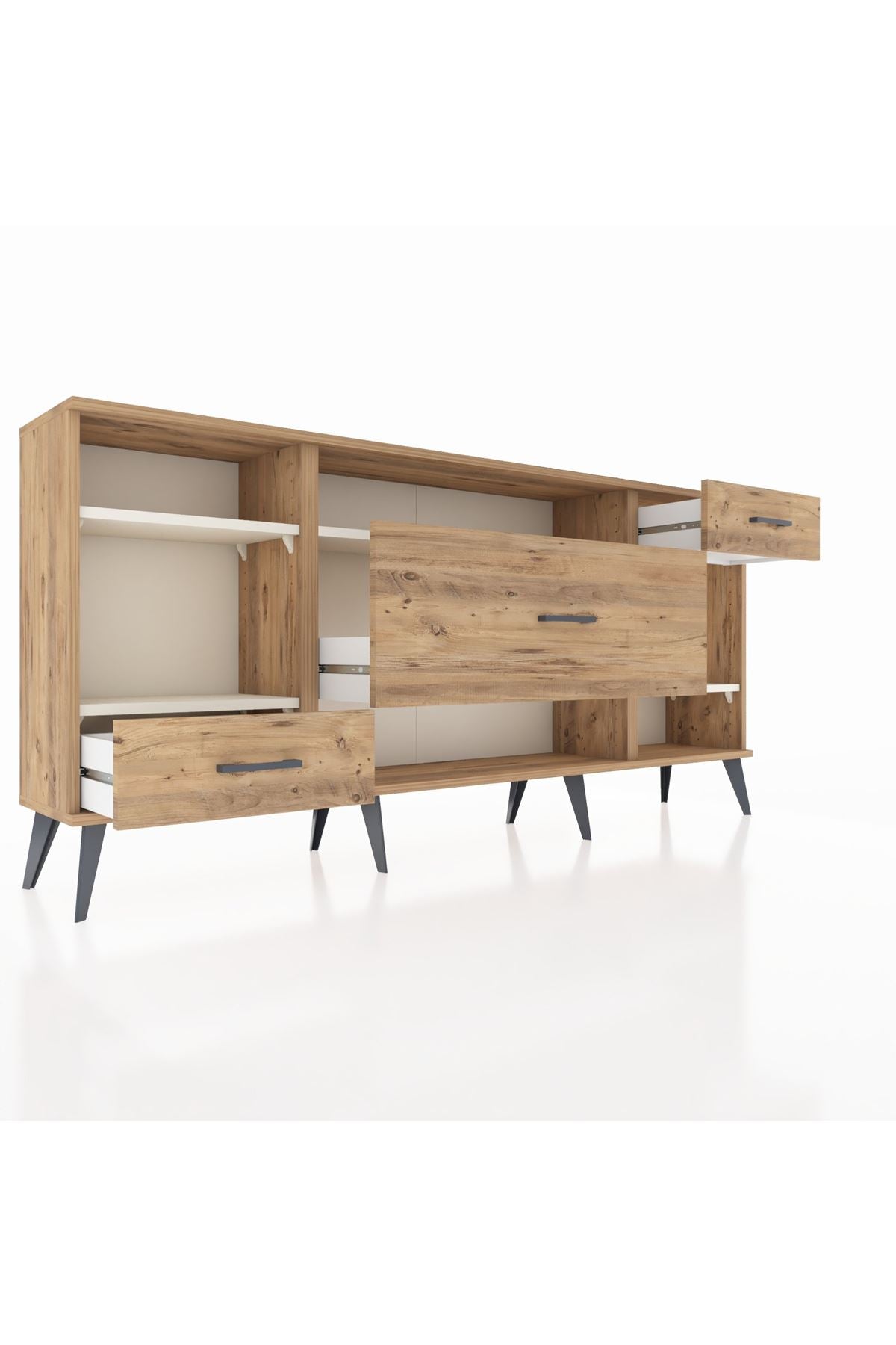 Arges Konsol 4 Raflı 3 Çekmeceli 176x30x83 - S148M021V24A