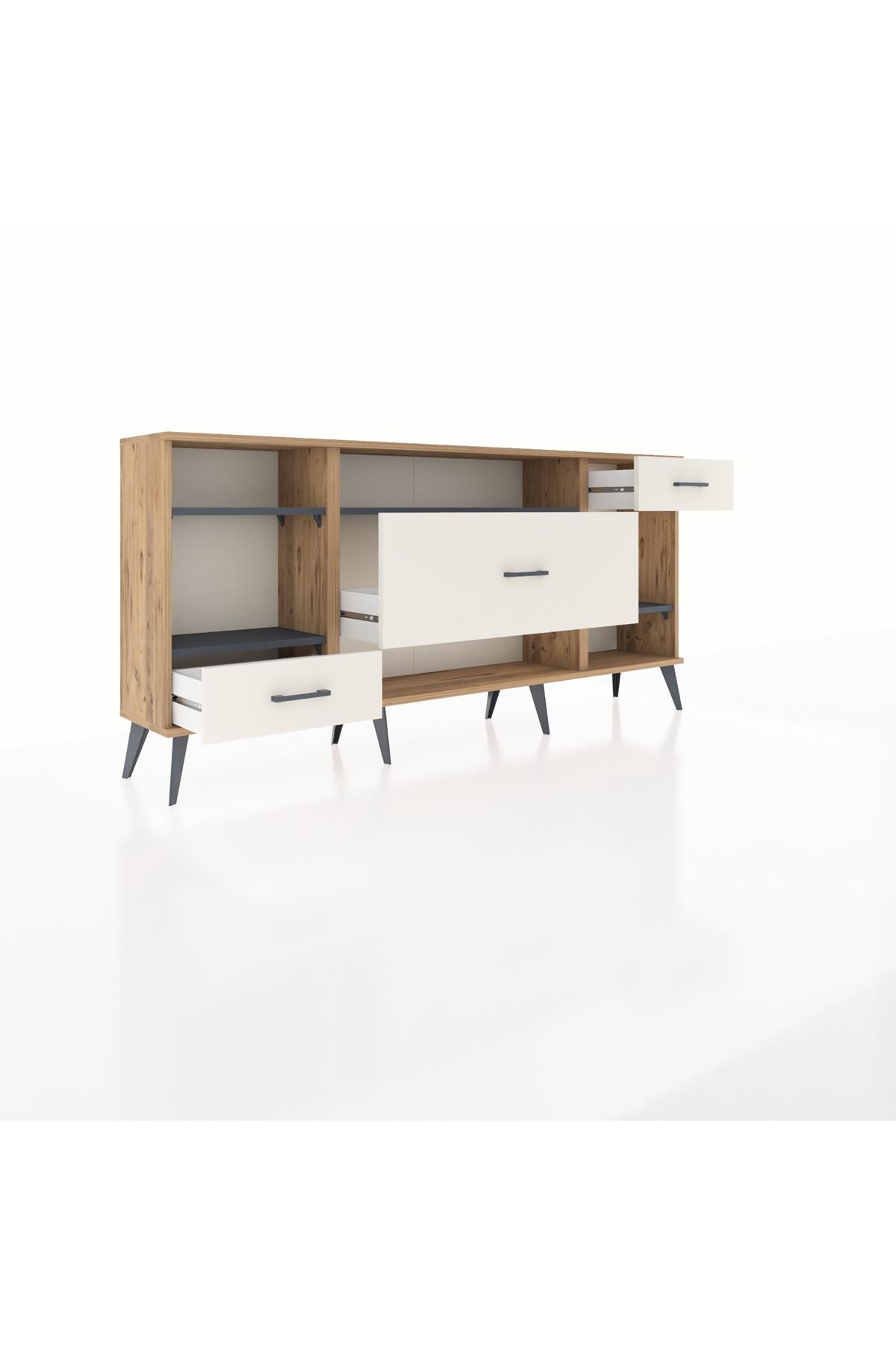 Arges Konsol 4 Raflı 3 Çekmeceli 176x30x83 - S148M021V25A