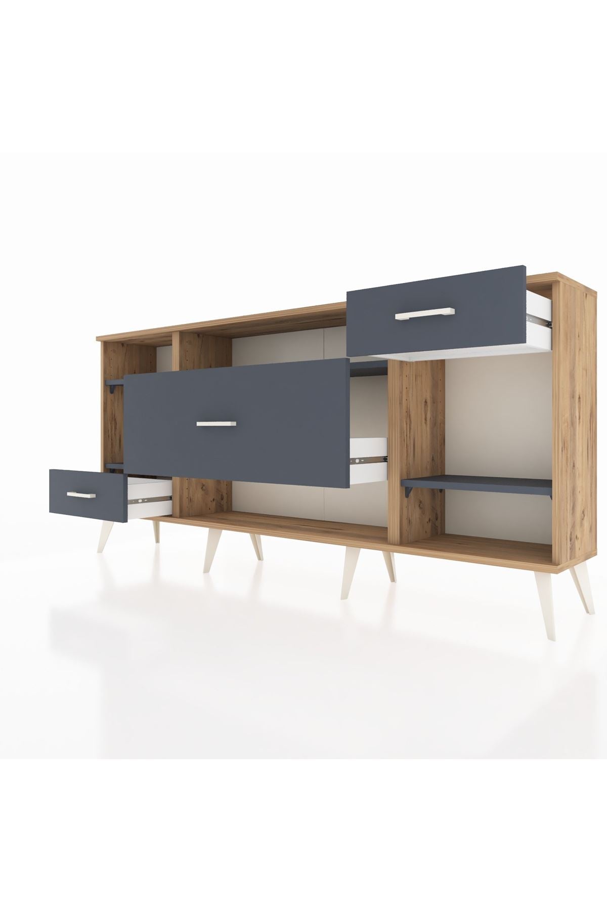 Arges Konsol 4 Raflı 3 Çekmeceli 176x30x83 - S148M021V26A