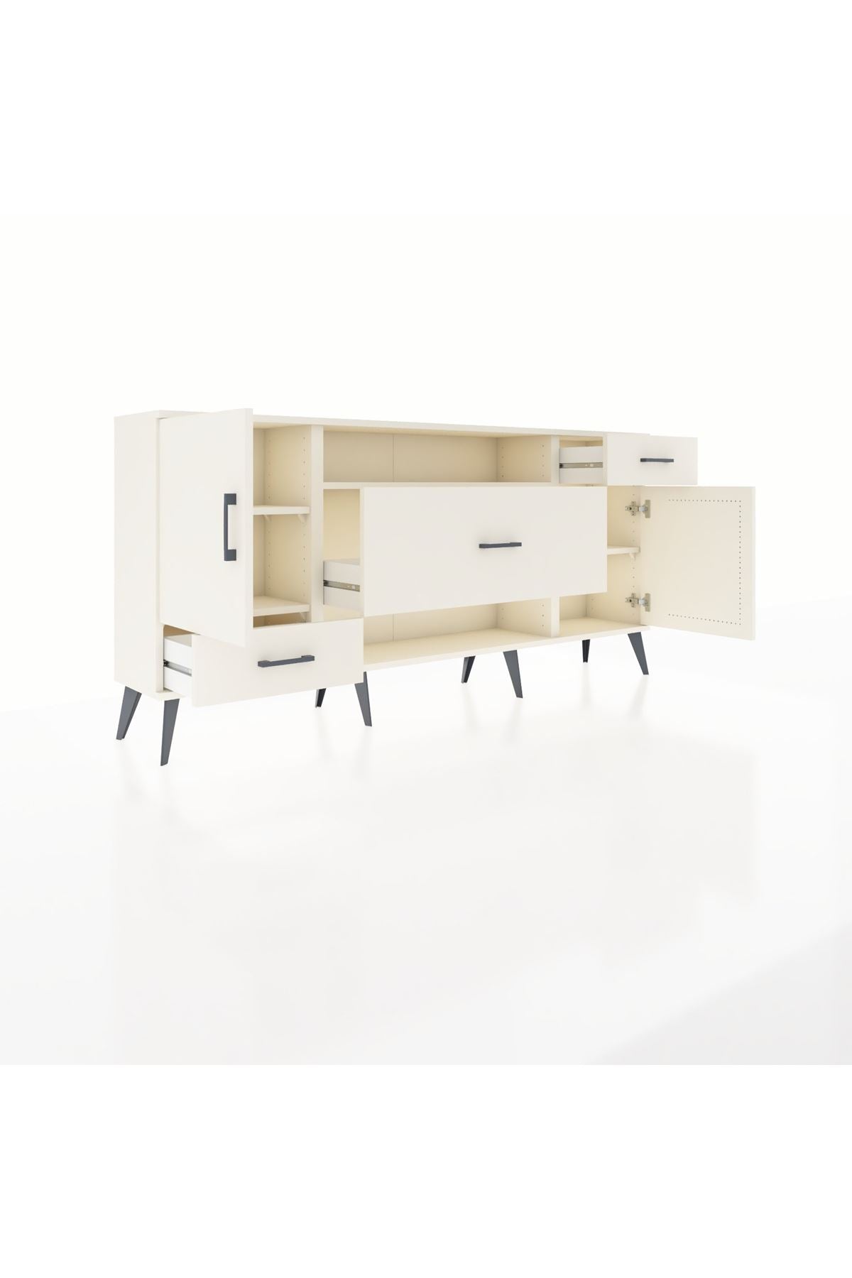 Arges Konsol 4 Raflı 3 Çekmeceli 2 Kapaklı 176x30x83 - S148M022V04A
