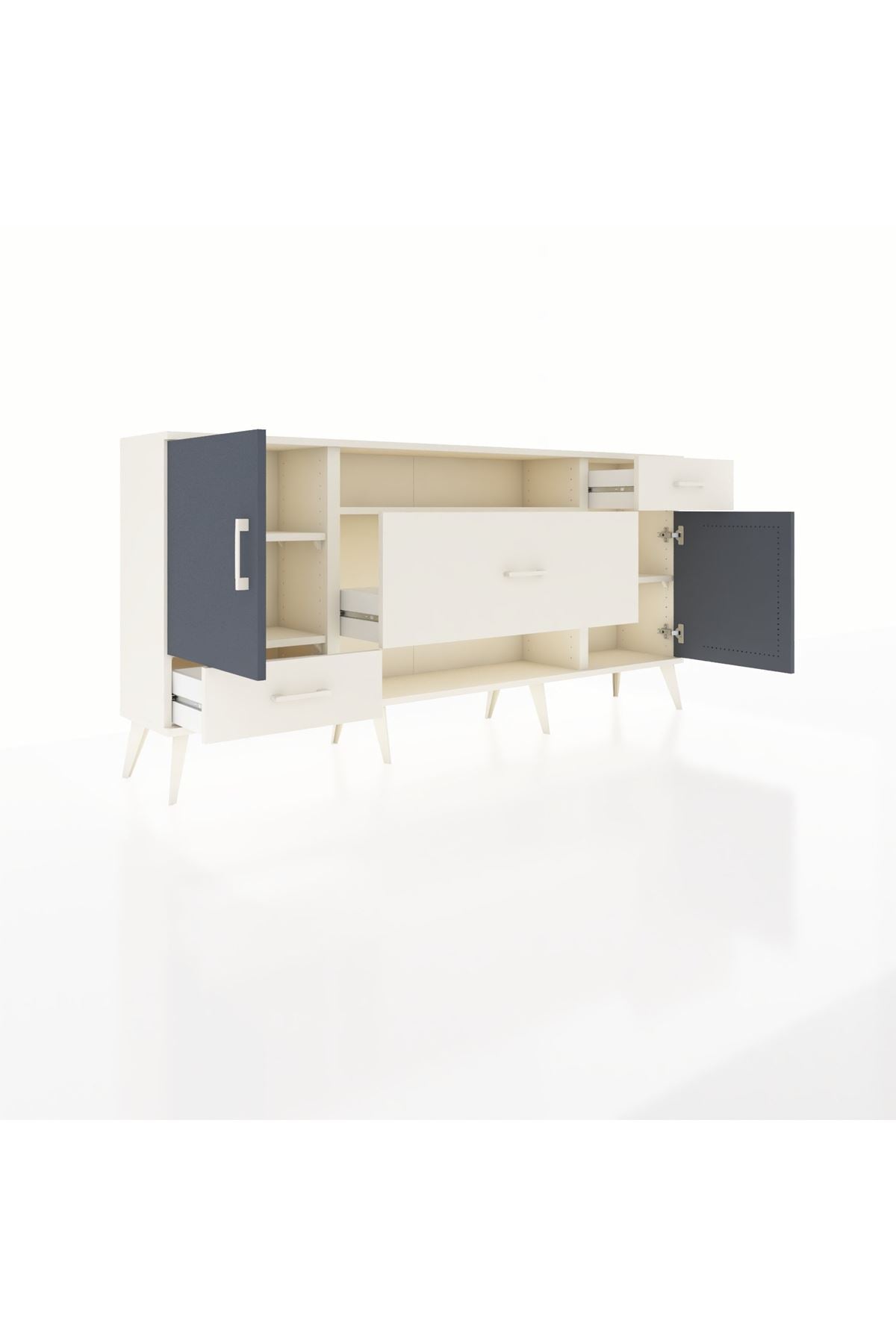 Arges Konsol 4 Raflı 3 Çekmeceli 2 Kapaklı 176x30x83 - S148M022V07A