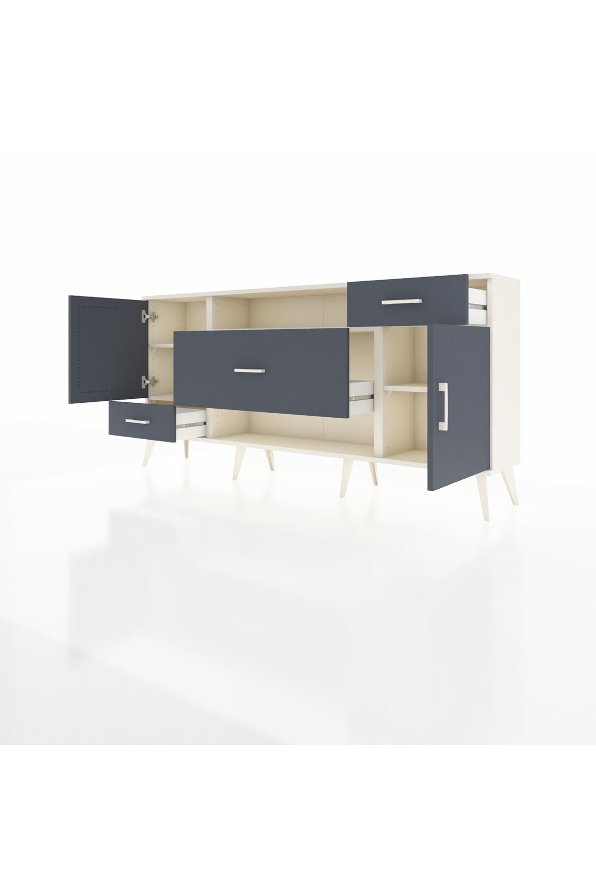 Arges Konsol 4 Raflı 3 Çekmeceli 2 Kapaklı 176x30x83 - S148M022V08A