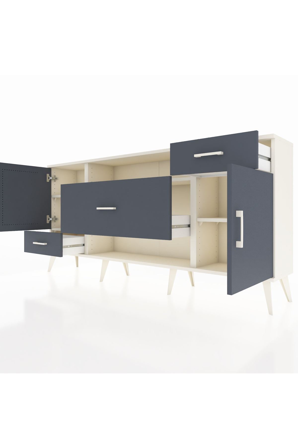 Arges Konsol 4 Raflı 3 Çekmeceli 2 Kapaklı 176x30x83 - S148M022V08A