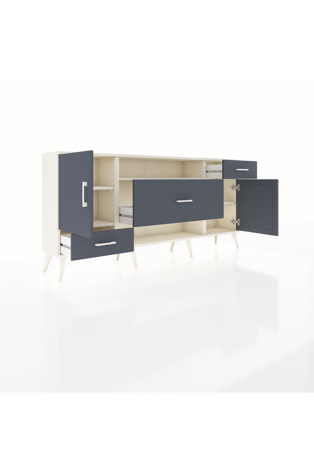 Arges Konsol 4 Raflı 3 Çekmeceli 2 Kapaklı 176x30x83 - S148M022V08A