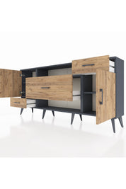 Arges Konsol 4 Raflı 3 Çekmeceli 2 Kapaklı 176x30x83 - S148M022V12A