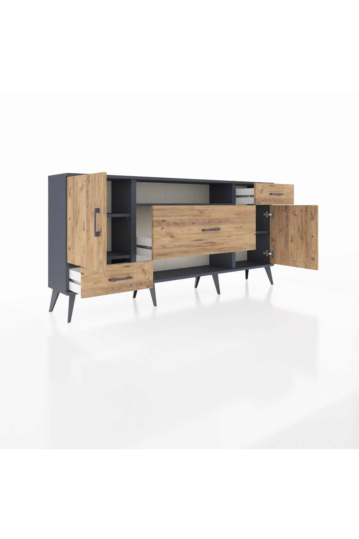 Arges Konsol 4 Raflı 3 Çekmeceli 2 Kapaklı 176x30x83 - S148M022V12A
