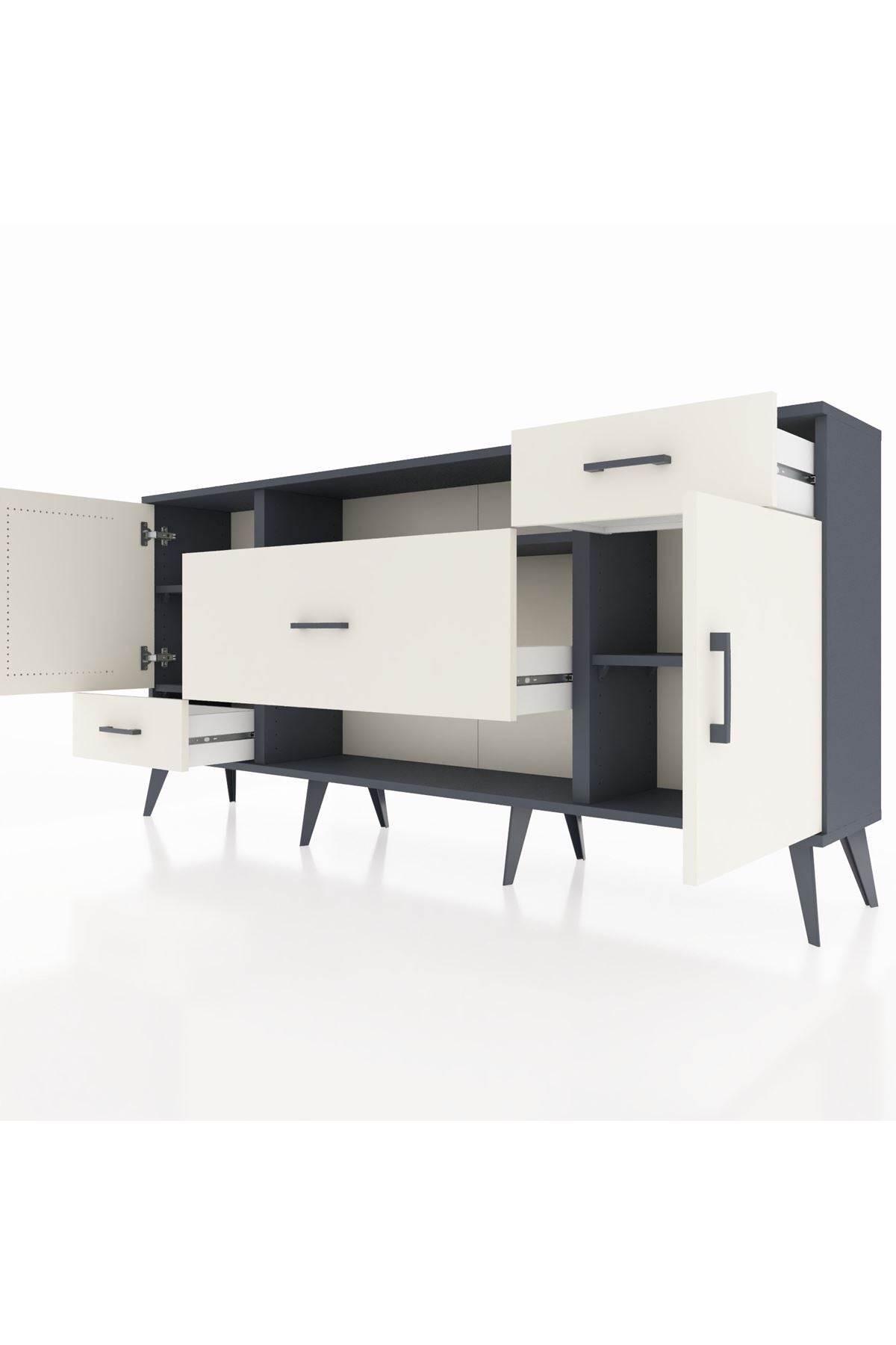 Arges Konsol 4 Raflı 3 Çekmeceli 2 Kapaklı 176x30x83 - S148M022V13A