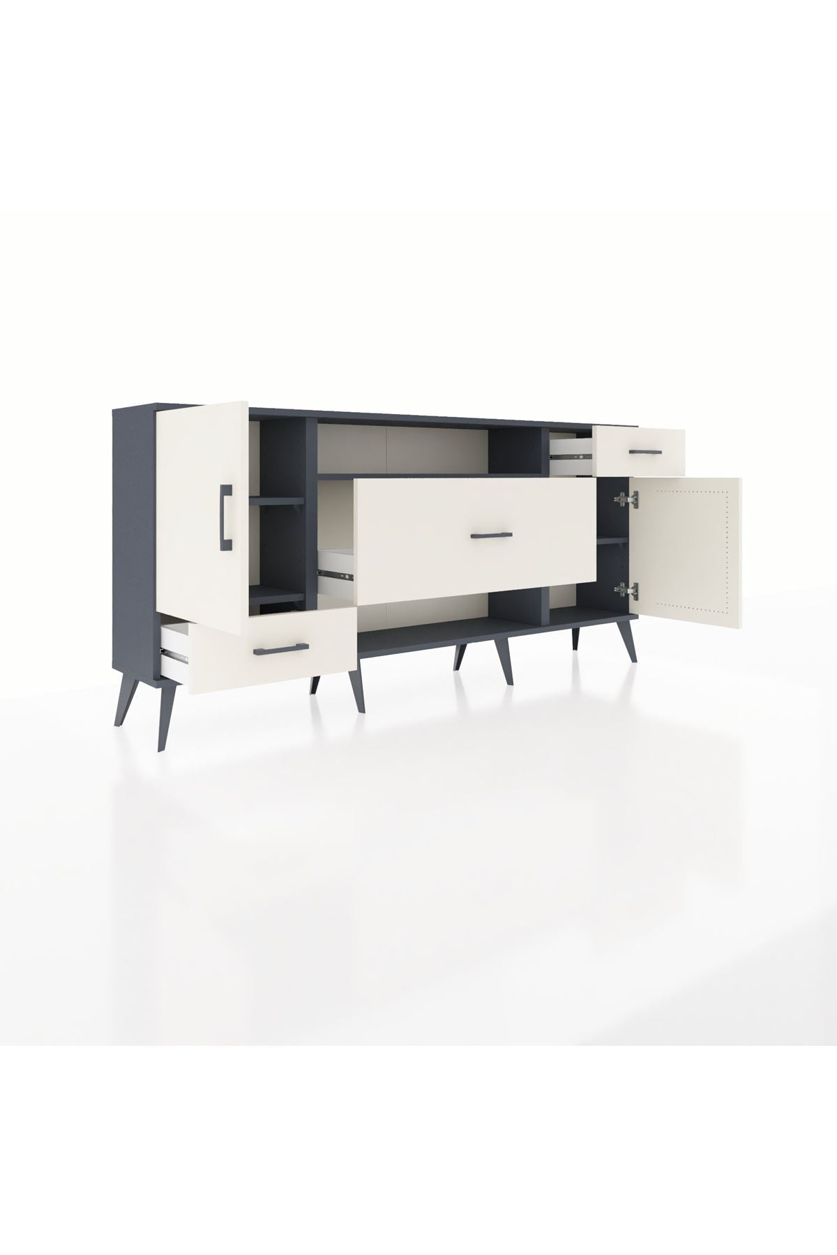 Arges Konsol 4 Raflı 3 Çekmeceli 2 Kapaklı 176x30x83 - S148M022V13A