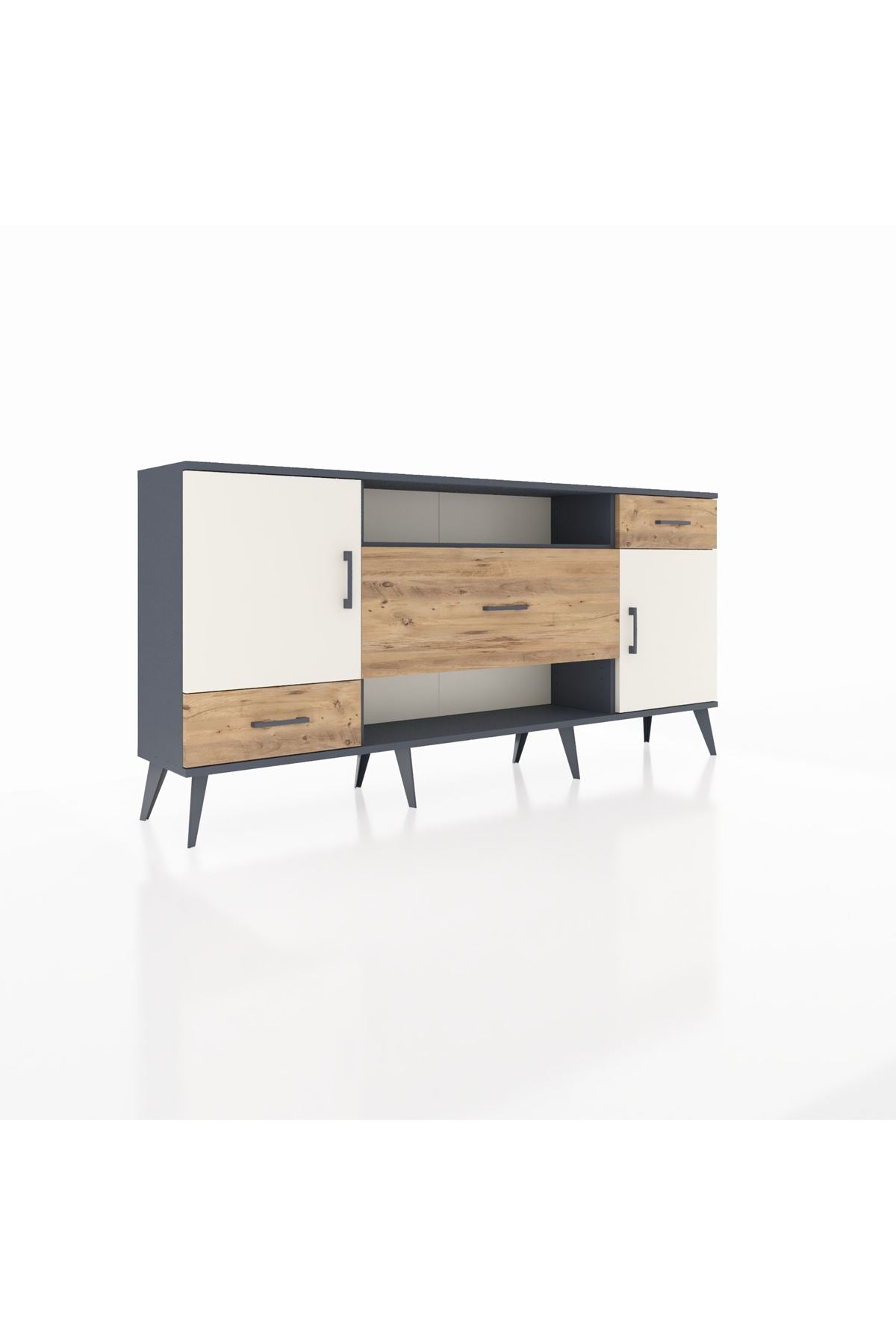 Arges Konsol 4 Raflı 3 Çekmeceli 2 Kapaklı 176x30x83 - S148M022V15A