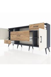 Arges Konsol 4 Raflı 3 Çekmeceli 2 Kapaklı 176x30x83 - S148M022V15A